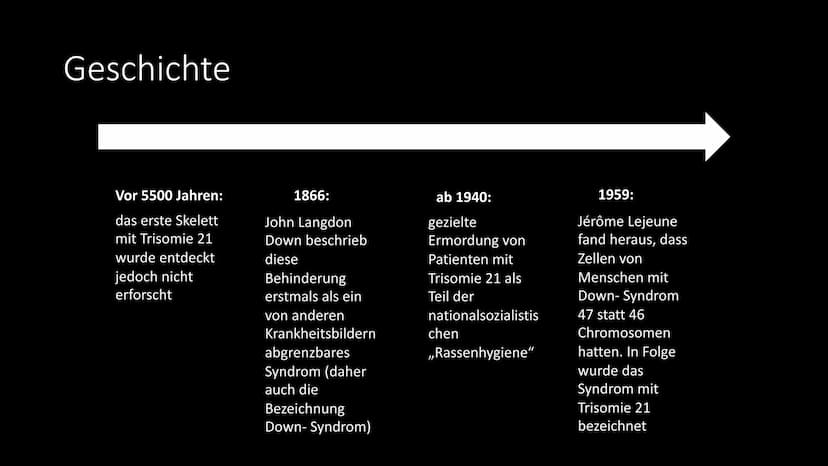 Trisomie 21
Das Down Syndrom Gliederung
●
●
●
●
Allgemeine Informationen
Krankheitsbild
Entdeckung - Geschichte
Entstehung - Ursachen - Risi