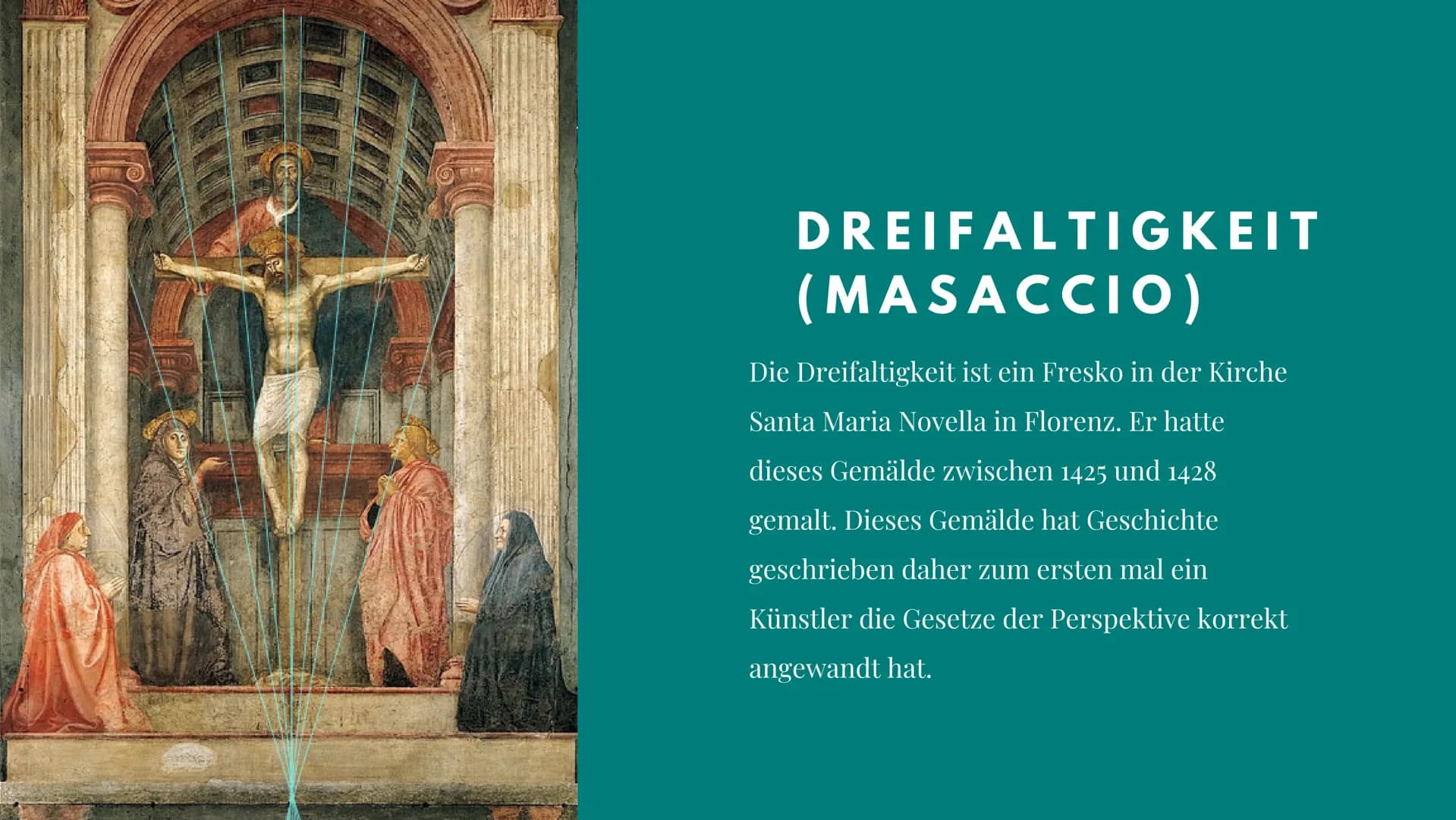 Jalala
Tre
ENTDECKUNG DER ZENTRALPERSPEKTIVE IN
DER RENAISSANCE WAS WERDEN
WIR UNS
ANSCHAUEN?
●
Entdeckung der Zentralperspektive in der
Zen
