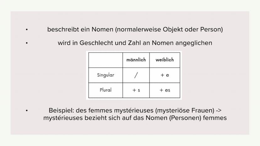 Les adjectifs et les adverbes
avec-ment
Johannes Steidl et Leni Stella König 1.
2.
3.
4.
5.
6.
Structure de la présentation
Was sind Adjekti