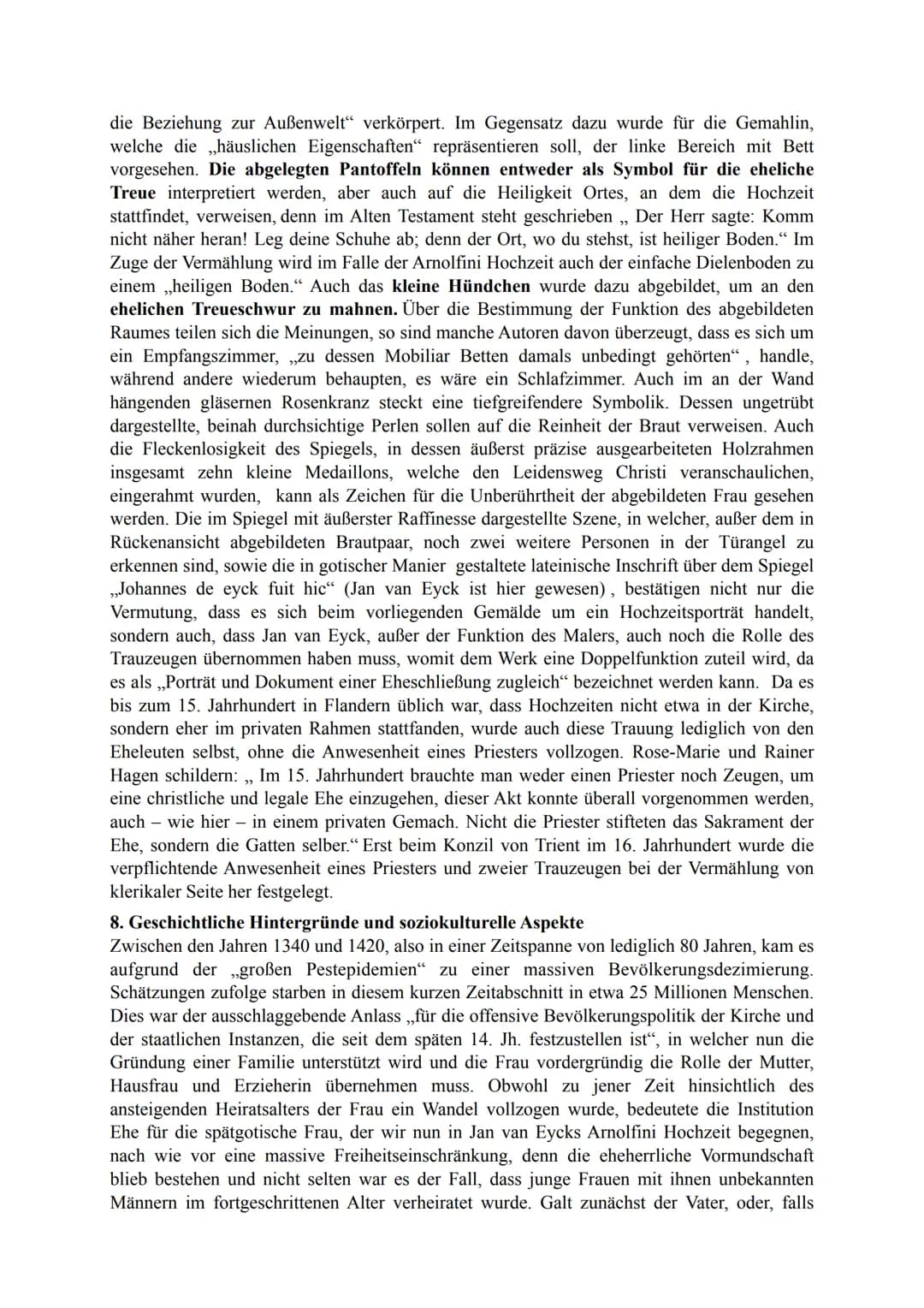 Bildanalyse am Beispiel der Arnolfini-Hochzeit von Jan van Eyck
1. Titel: Arnolfini Hochzeit
2. Werkstoff: Öl auf Holz
3. Entstehungsjahr: 1