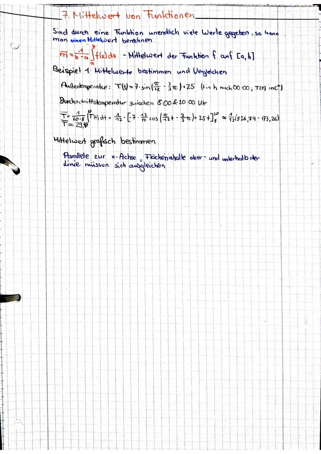 3
7. Mittelwert von
Funktionen.
Sind durch eine Funktion unendlich viele Werle gegeben, so kann
man einen Mittelwert berechnen.
m=b7a (f(x) 