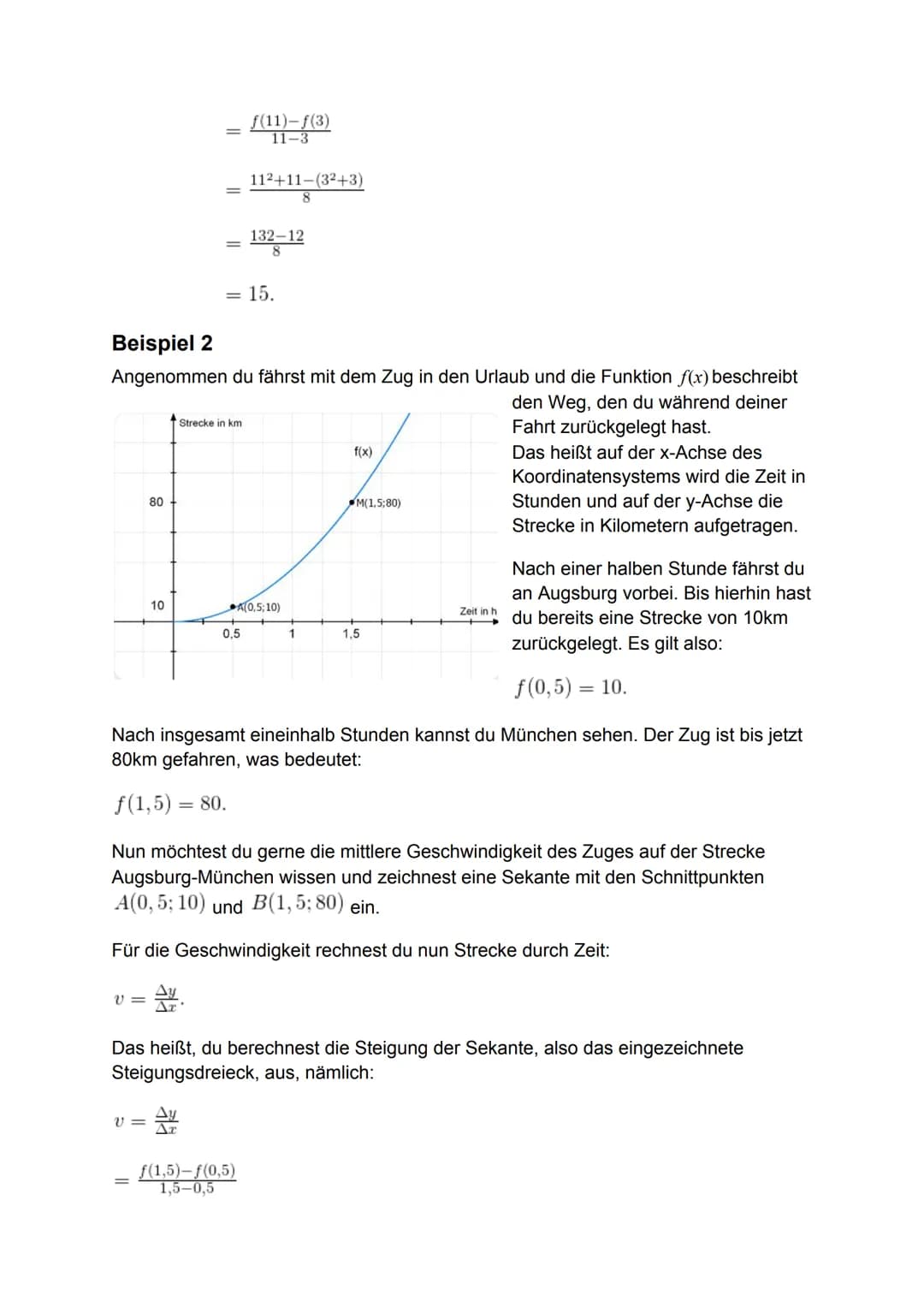 Die Durchschnittliche Änderungsrate
Der Grenzwert des Differenzenquotienten
=die lokale Änderungsrate der Funktion f an der Stelle
a
Der Dif