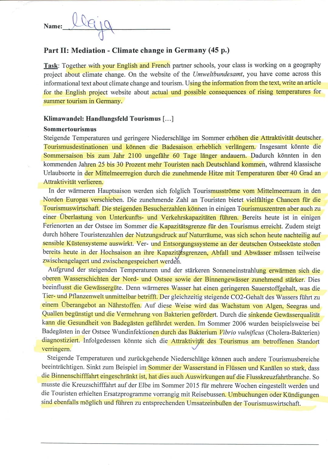 Name:
Maja
English EF (KN/BAR/KLC)
Tasks:
exam no.3
Part I: Reading and Writing (105 p.)
09th June 2021
Outline Barack Obama's view on clima