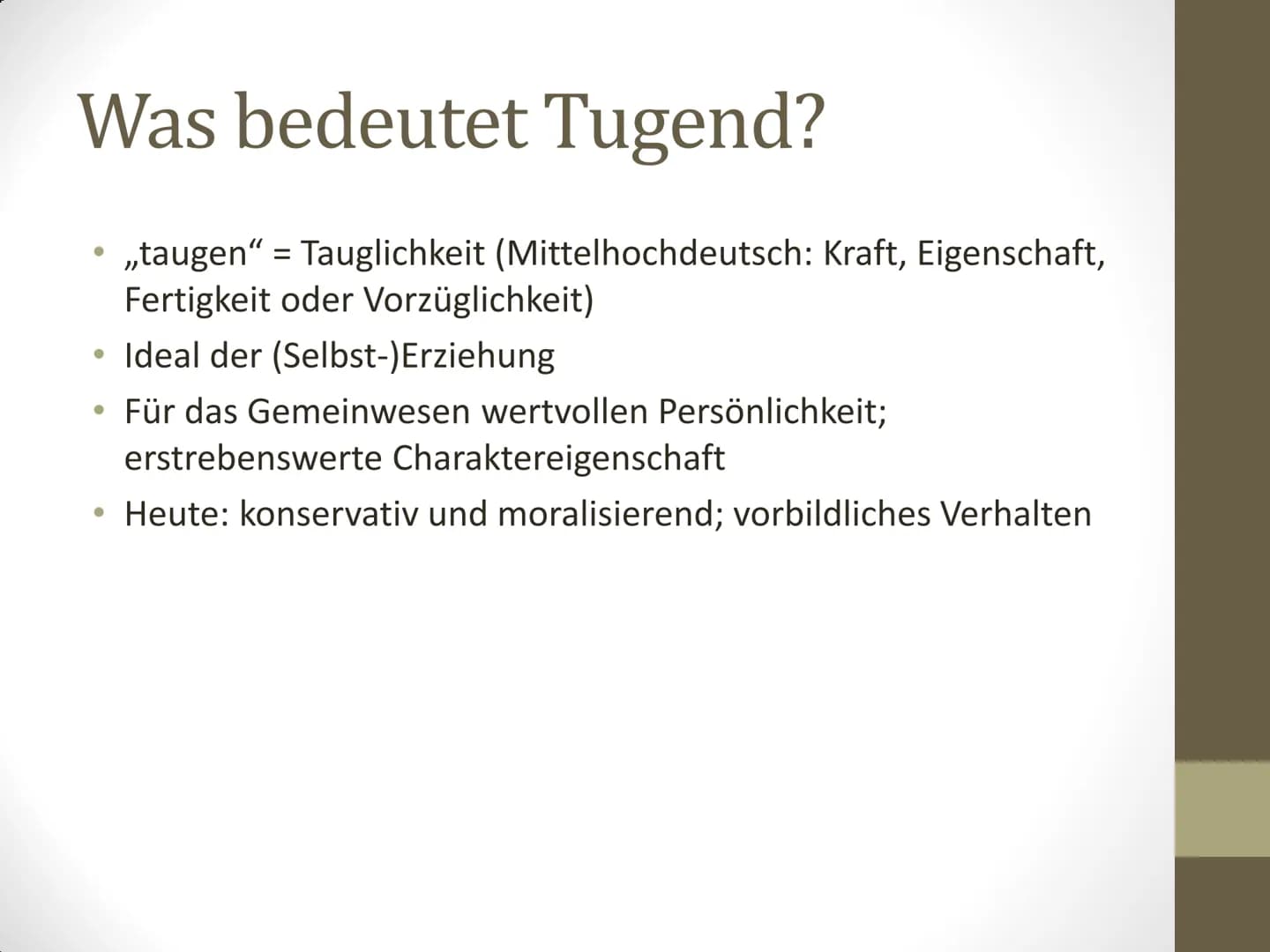 Platon und sein
Idealstaat
Von Noelle, Maya, Anna Inhaltsverzeichnis
●
●
●
●
Zu Platon
Was ist eine Tugend und welche waren für Platon wicht