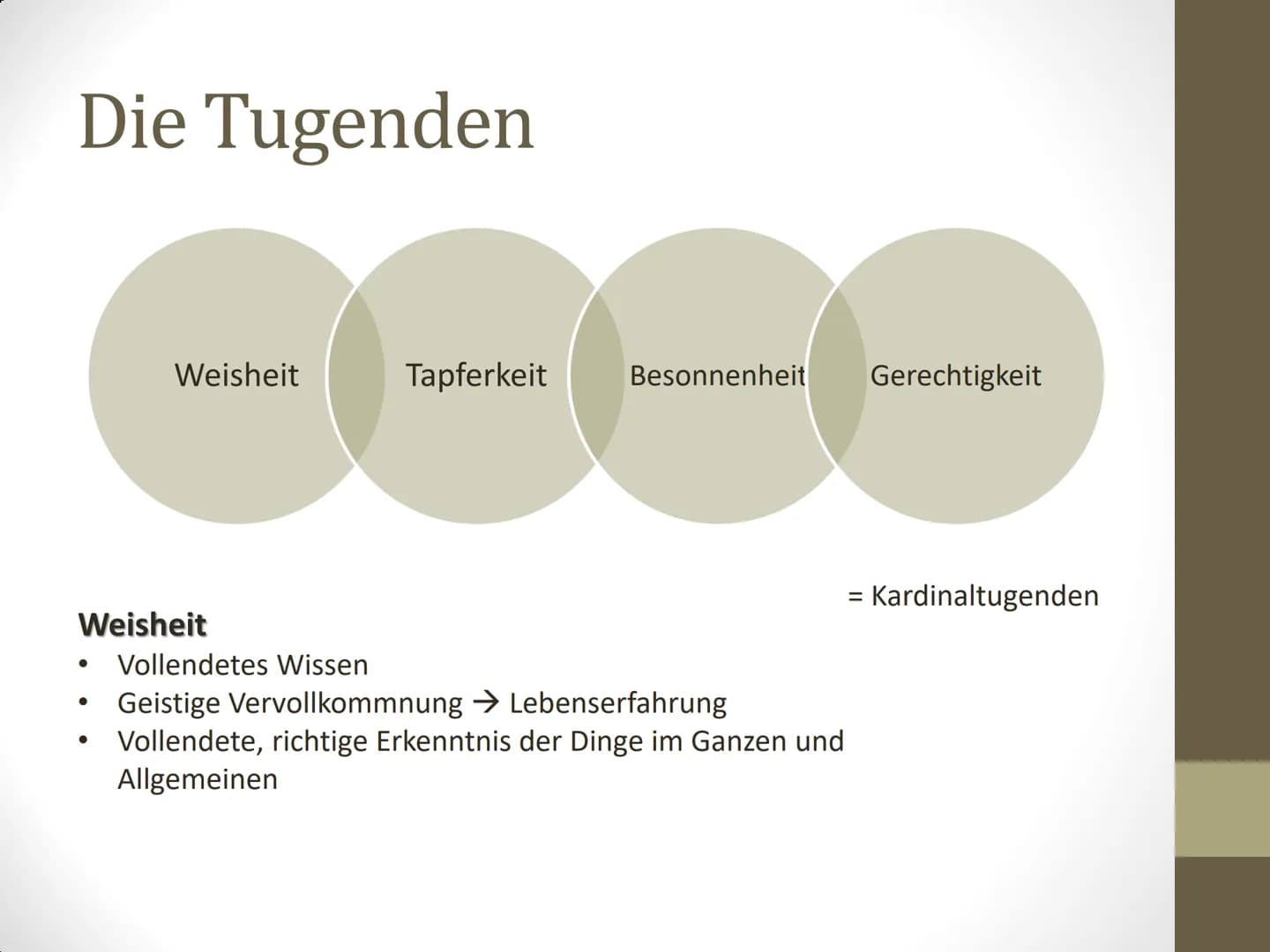 Platon und sein
Idealstaat
Von Noelle, Maya, Anna Inhaltsverzeichnis
●
●
●
●
Zu Platon
Was ist eine Tugend und welche waren für Platon wicht