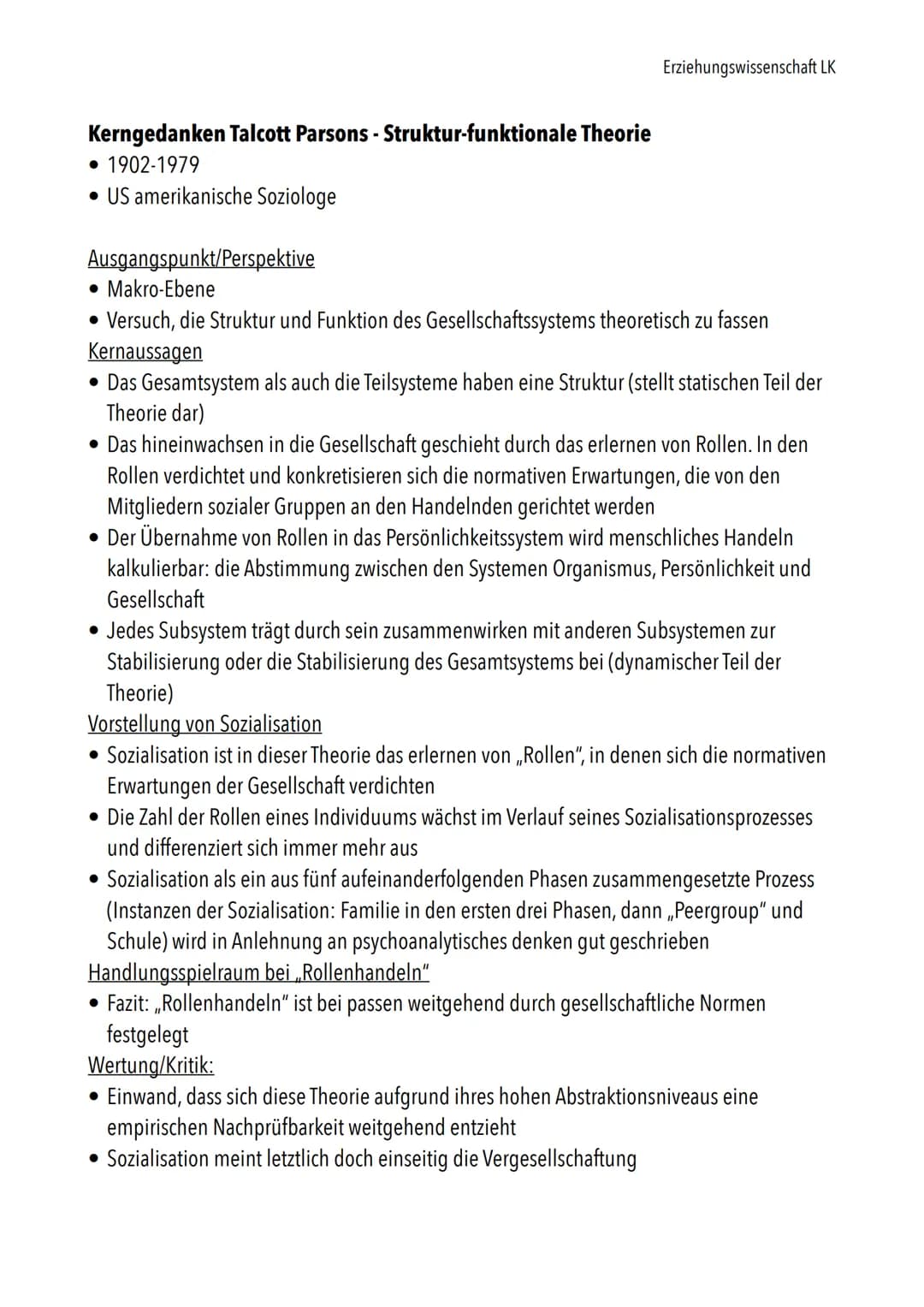 > Lernzettel Erziehungswissenschaft LK Klausur Q2.1
Themen:
Schwerpunktmäßig George Herbert Mead
• Vier Grundqualifikationen des Rollenhande
