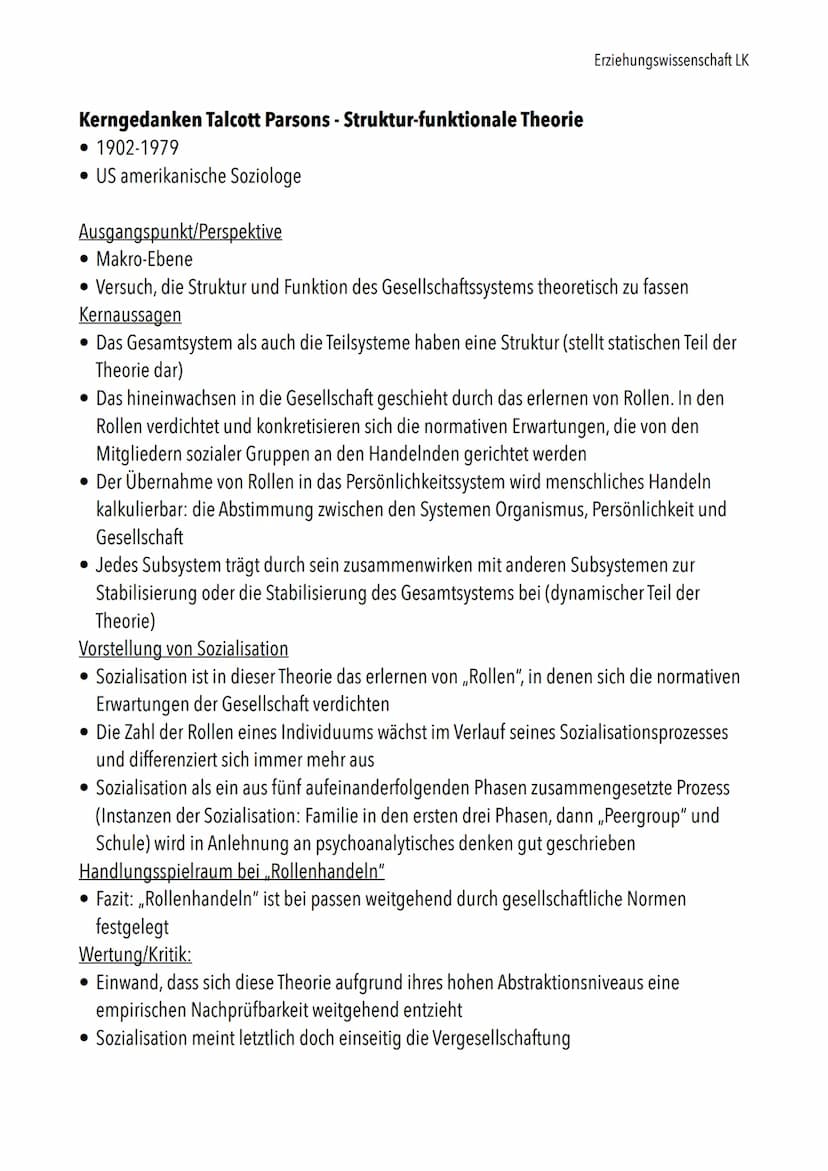 > Lernzettel Erziehungswissenschaft LK Klausur Q2.1
Themen:
Schwerpunktmäßig George Herbert Mead
• Vier Grundqualifikationen des Rollenhande