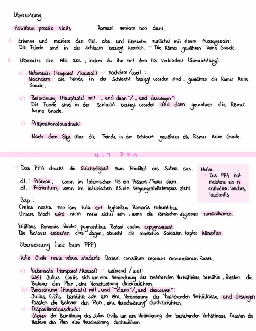 ARIATIVUS ABSOLUTUS
Diese Konstruktion ist grammatisch nicht mit dem restlichen Satz verknüpft, ist also
absolut" (losgelöst) . Es besteht a