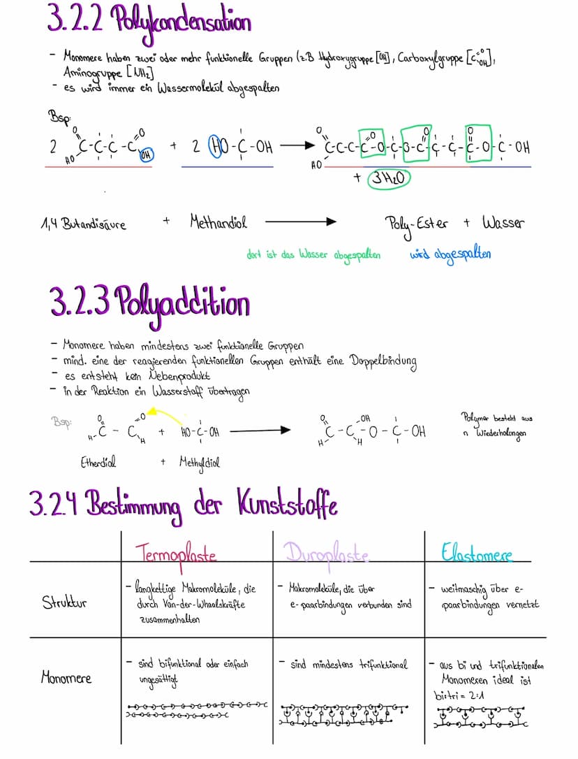 3. Kunststoffe
Kunststoffe sind organische Werkstoffe, die aus Makromolekülen (sehr große Moleküle) aufgebaut sind.
Sie werden nach ihrem Ve