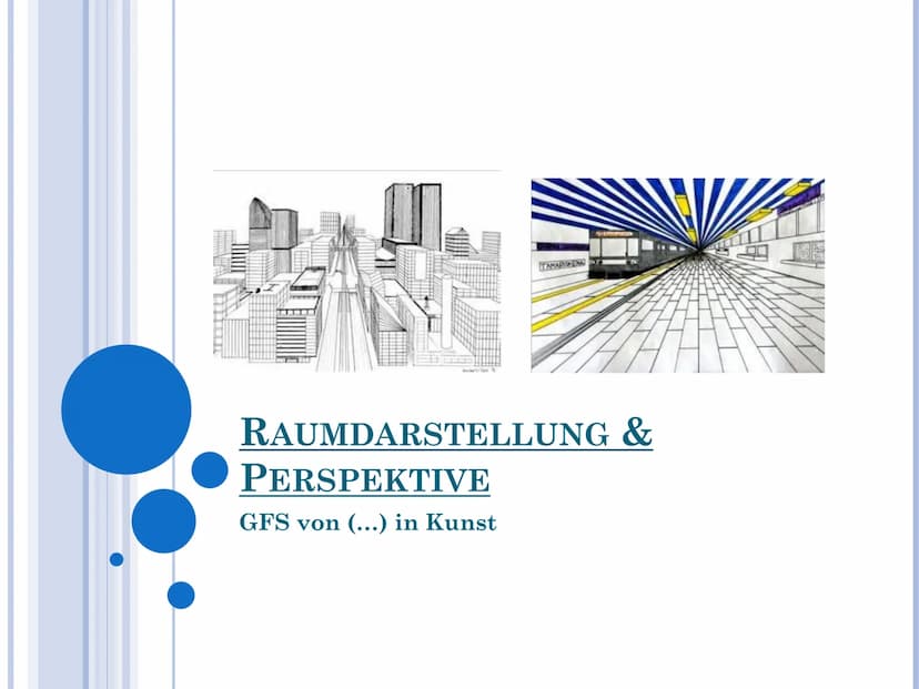TAMARISKENA
RAUMDARSTELLUNG &
PERSPEKTIVE
(...) in Kunst
GFS von GFS - Kunst
Schule: ...
Thema: Perspektive & Raumdarstellung
Fach: Kunst
Le