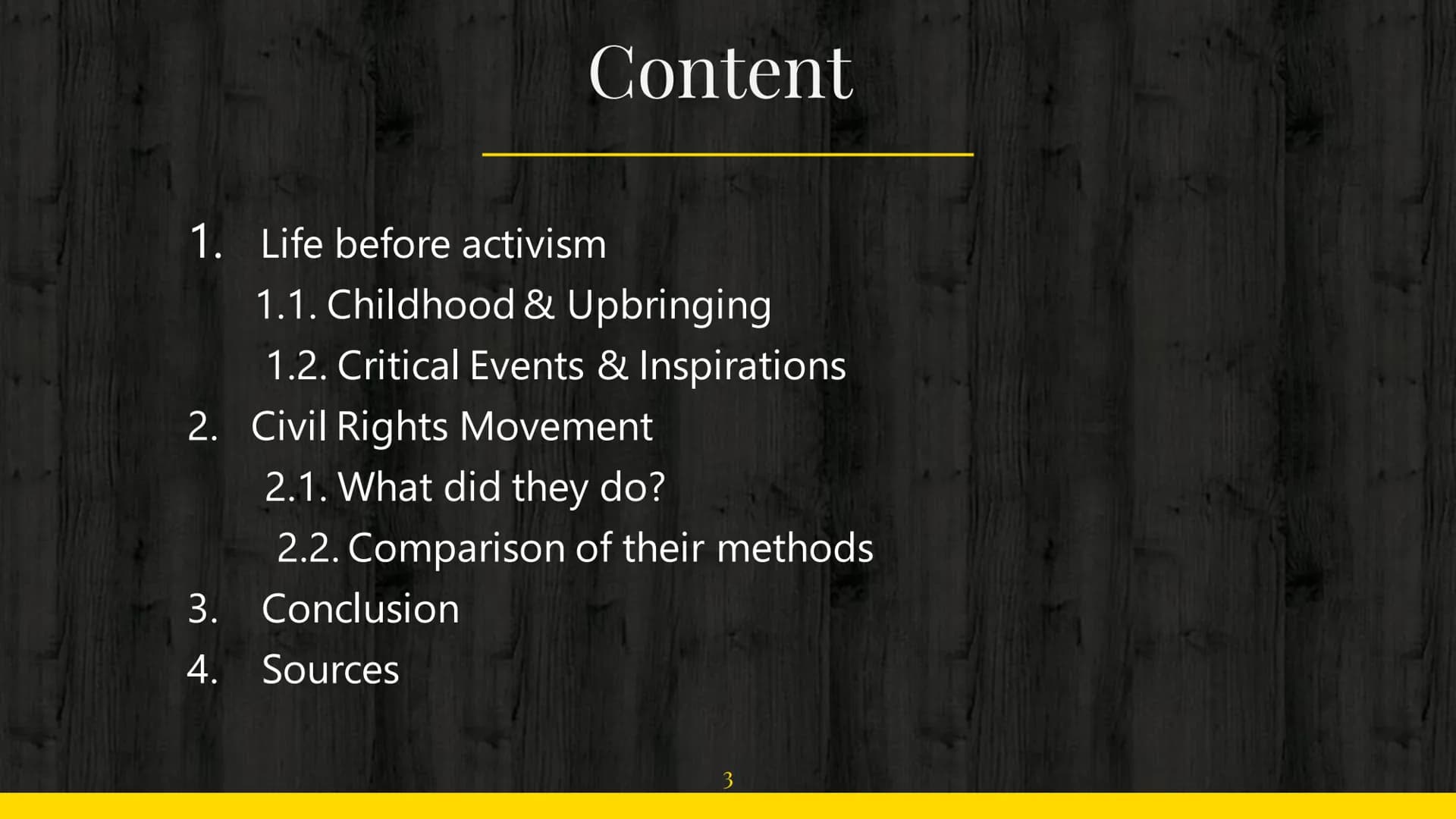Malcolm X
and
Martin Luther King
By Georgios & Jasmin ?
Were the two competing
rivals or corresponding activists? Content
1. Life before act