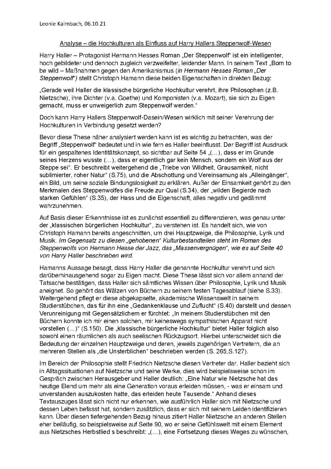 Steppenwolf Zusammenfassung kurz - Bedeutung und Interpretation für Abitur