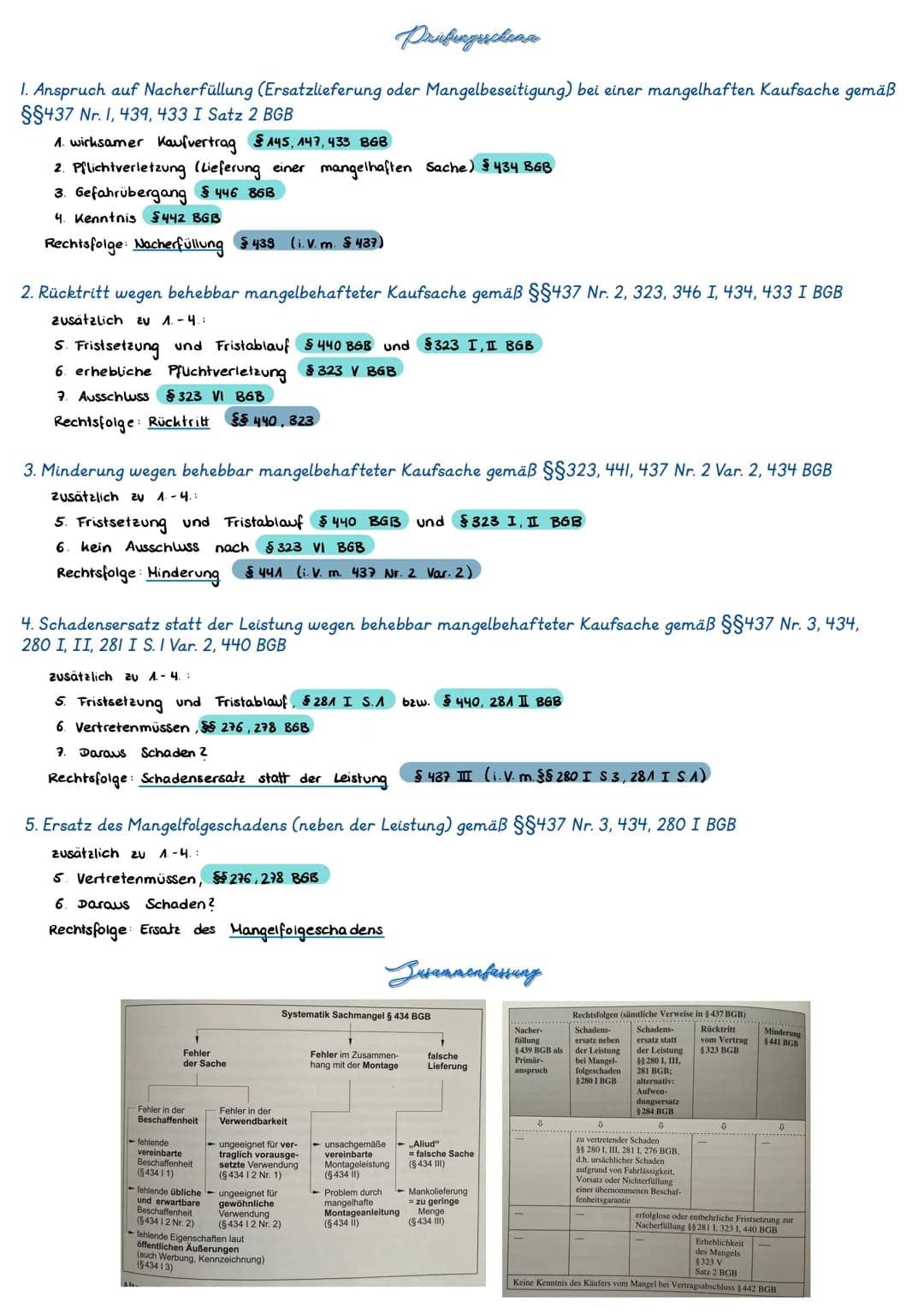 Sachmangel (434 BGB)
1. Beschaffenheitsmängel
2.
A
A. Stufe
Schuldverhältnis
ere Falle de Sachmangels
$437 Nr. A
RF
A §434 I S.A
Beschaffenh