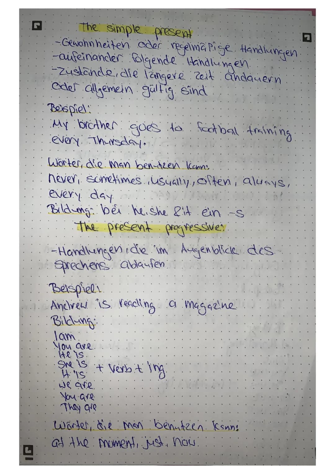 Englisch Zeitformen 