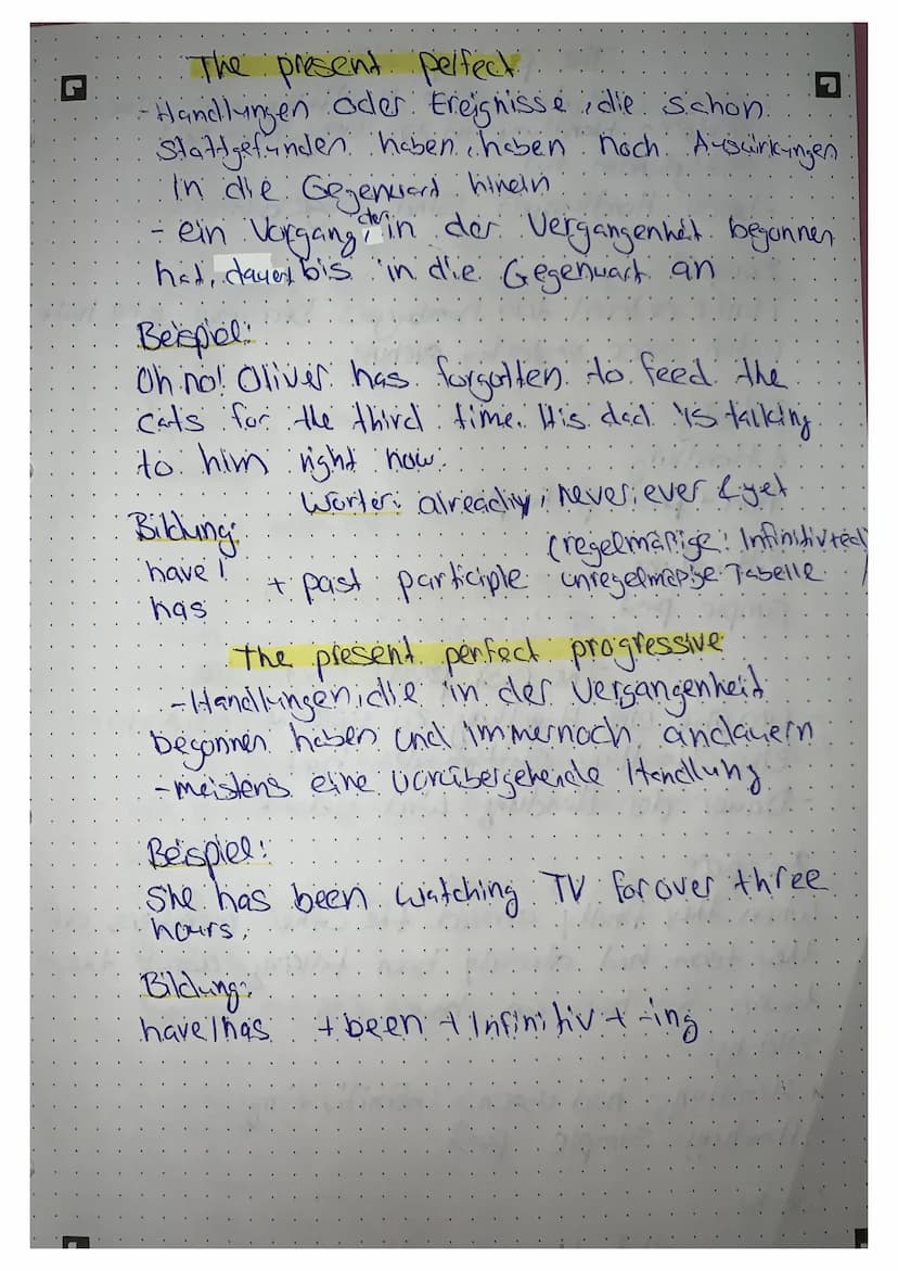 The simple present
-Gewohnheiten oder regelmäßige Handlungen
-aufeinander folgende Handlungen.
-Zustande, die langere Zeit andauern
eider al