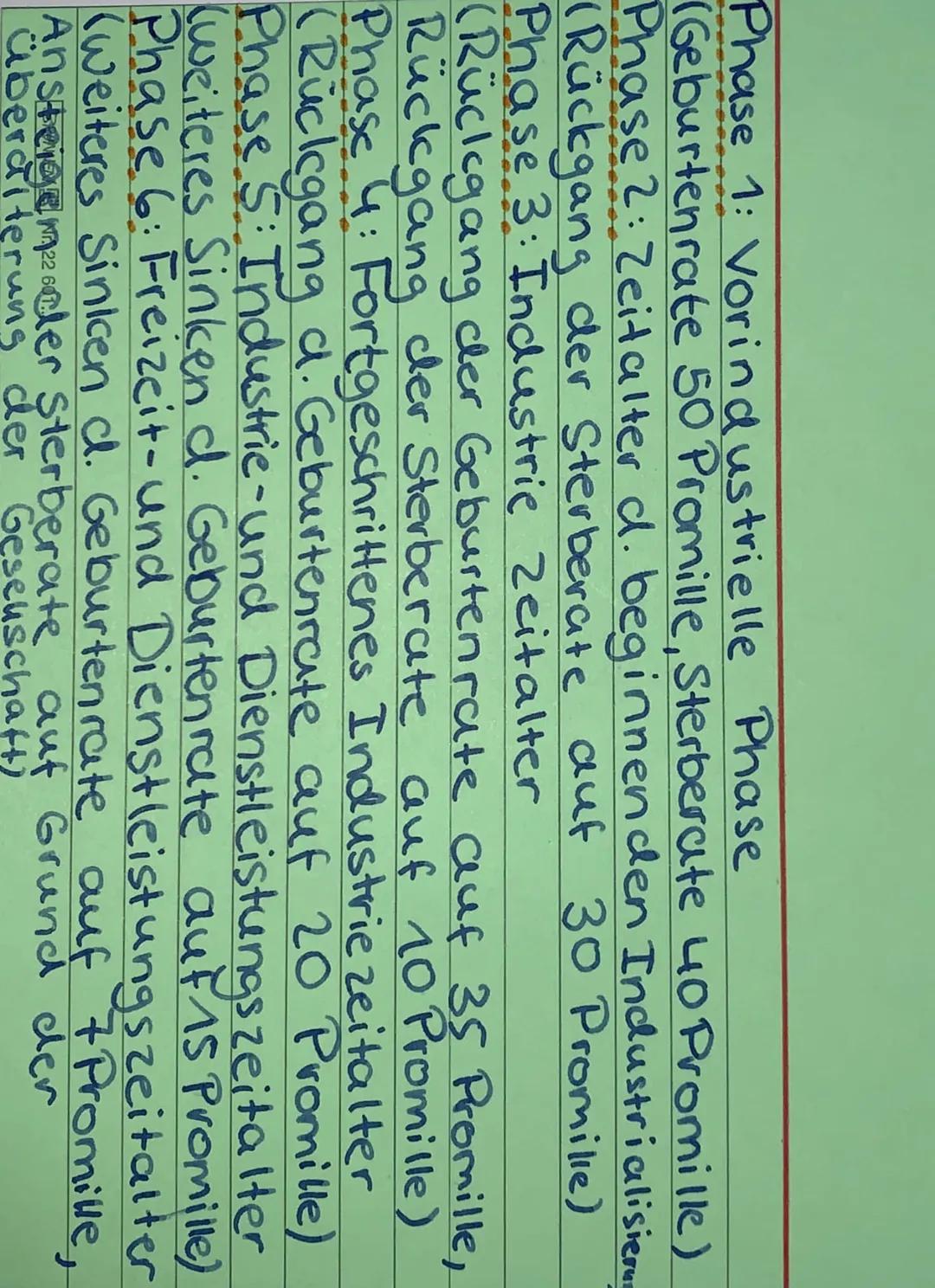 Demograpfischer Übergang
=die Idealisierung der historischen
Entwicklung von Geburten- und
Sterberate, also die natürliche
Bevölkerungsbeweg