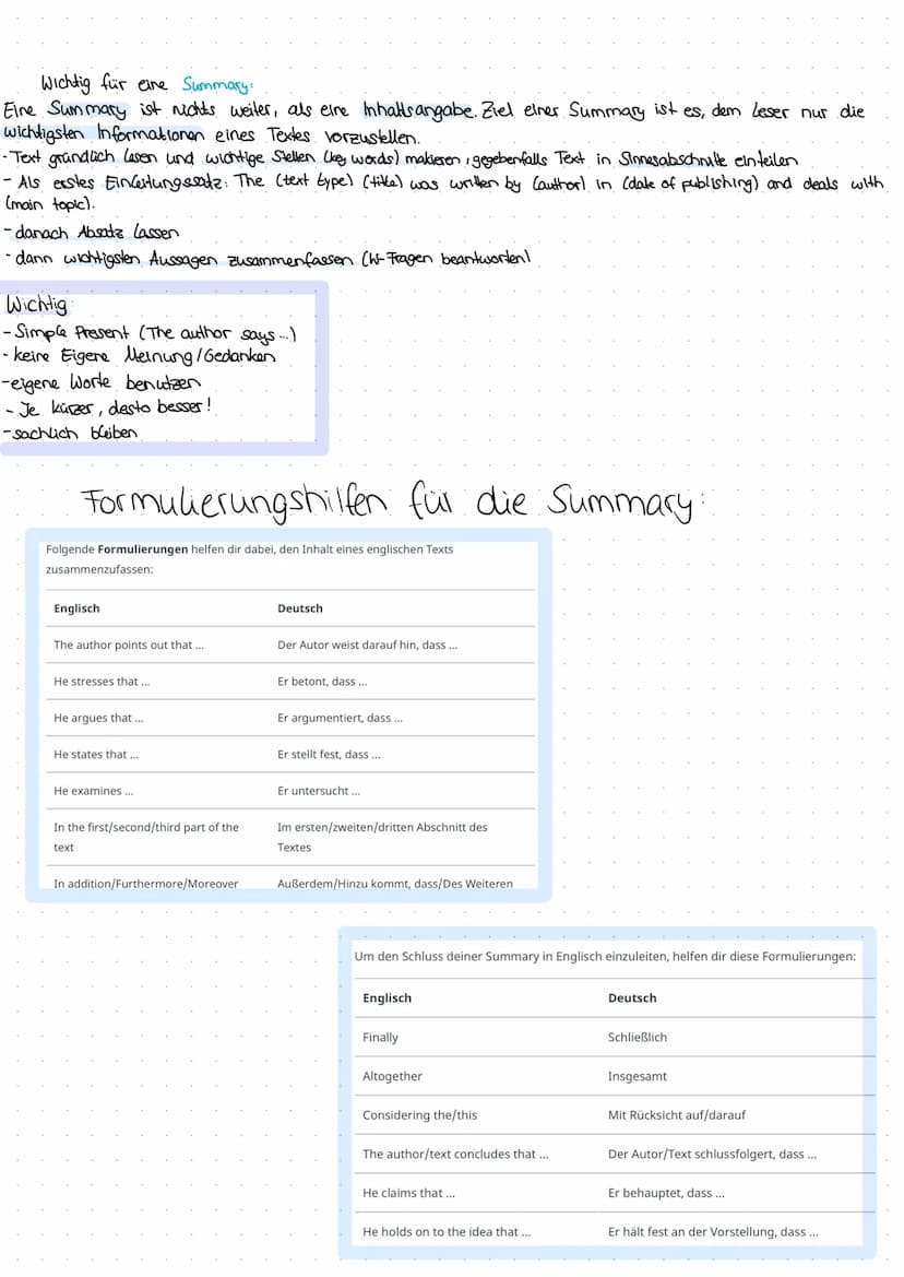 In der Klawur wird vorkommen ein Comment und eine Summary..
Wichtig für einen Comment:
Erstmal ist zu klären, was ein Comment überhaupt ist.
