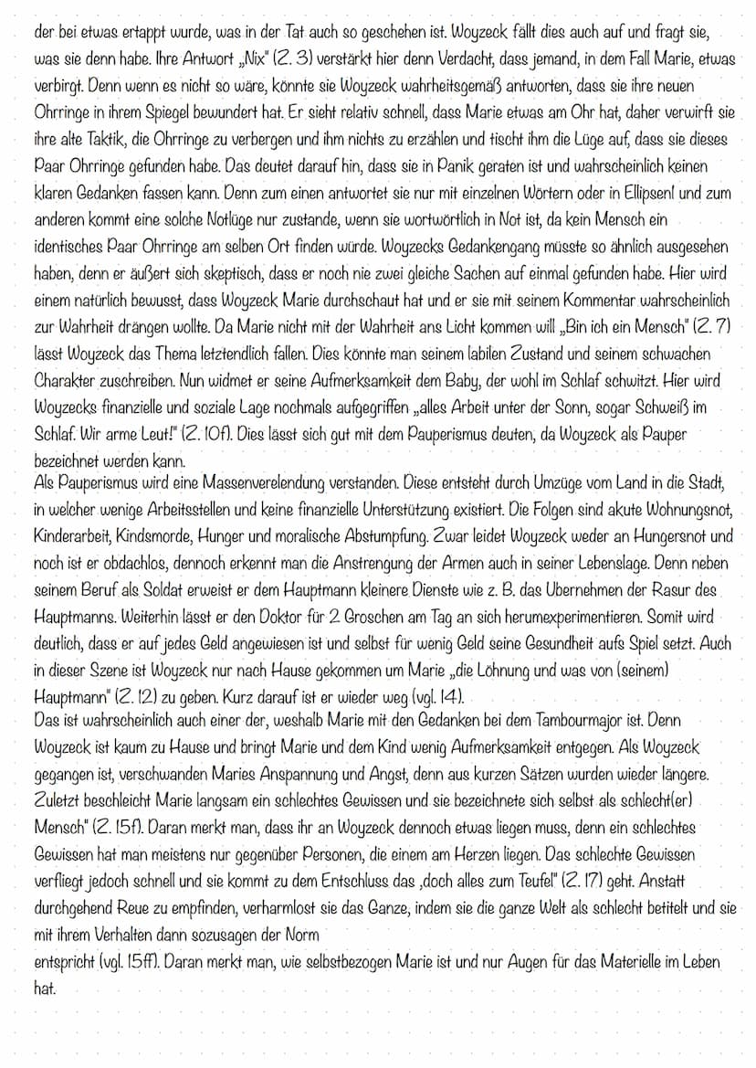 Szenenanalyse Szene 4
Das 28-szenige Drama „Woyzeck" wurde 1836 von Georg Büchner während der Epoche des Realismus
verfasst und nach seinem 