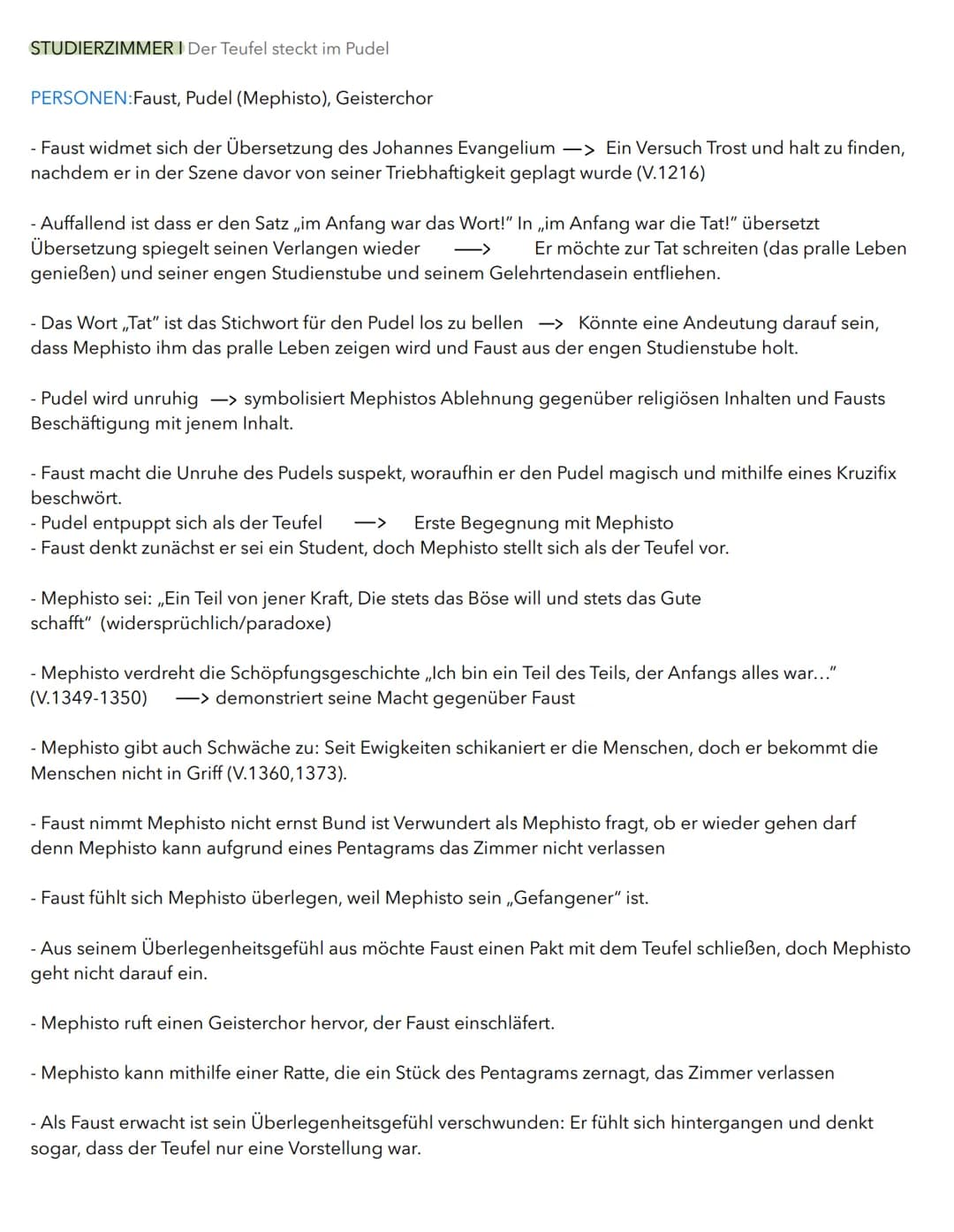 NACHT Fausts Existenzkrise
PERSONEN: Faust, Erdgeist, Wagner
INHALT UND INTERPRETATIONSANSÄTZE
- Faust sitzt monologisierend in seinem ,,hoc