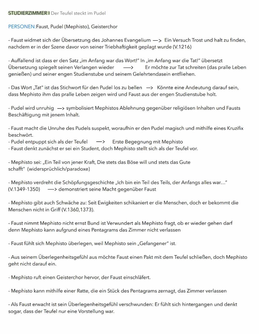 NACHT Fausts Existenzkrise
PERSONEN: Faust, Erdgeist, Wagner
INHALT UND INTERPRETATIONSANSÄTZE
- Faust sitzt monologisierend in seinem ,,hoc