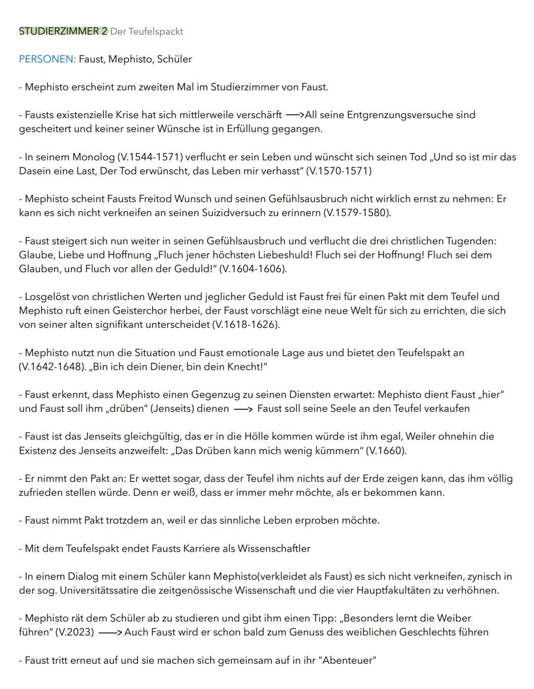 NACHT Fausts Existenzkrise
PERSONEN: Faust, Erdgeist, Wagner
INHALT UND INTERPRETATIONSANSÄTZE
- Faust sitzt monologisierend in seinem ,,hoc