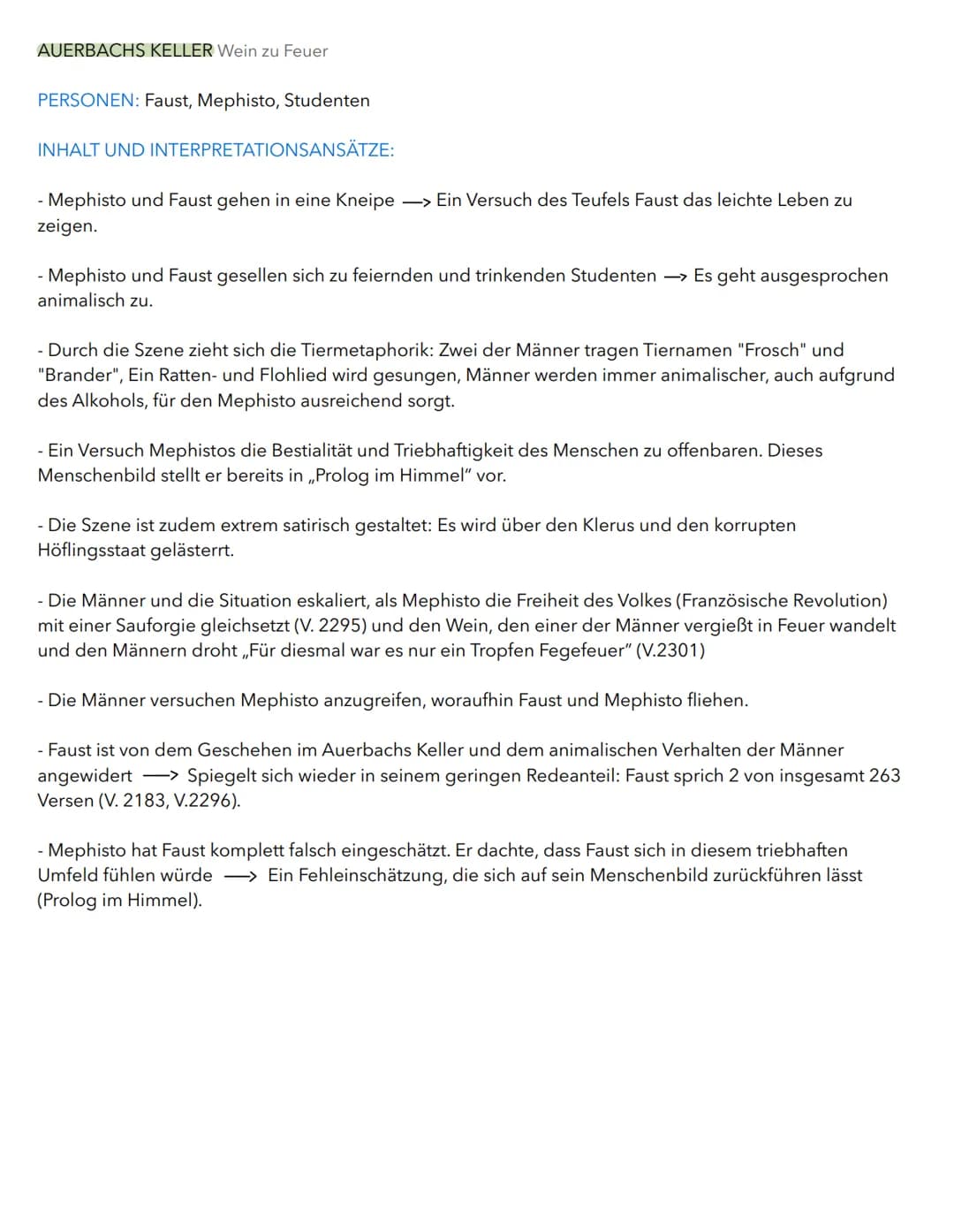 NACHT Fausts Existenzkrise
PERSONEN: Faust, Erdgeist, Wagner
INHALT UND INTERPRETATIONSANSÄTZE
- Faust sitzt monologisierend in seinem ,,hoc