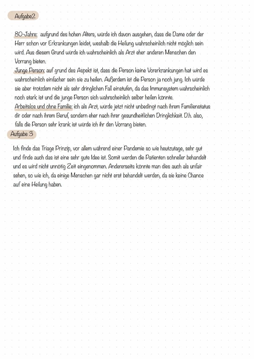 Religion-Hausaufgaben
Triage in ethischer Beurteilung der Deutschen Bischofskonferenz (DBK)
Im nachfolgenden leicht veränderten Text (siehe 