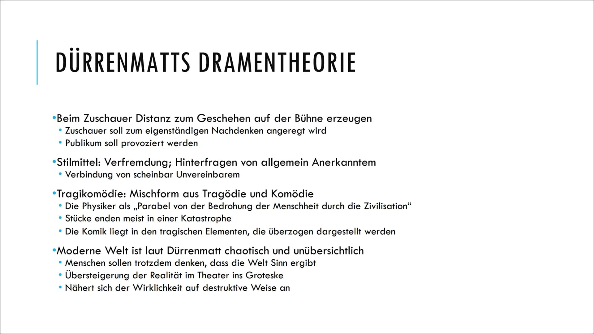 DIE PHYSIKER
Eine Tragikomödie
Dürrenmatt
TAVI
von Friedrich GLIEDERUNG
Kurzbiografie von Friedrich Dürrenmatt
Dürrenmatts Dramentheorie
The