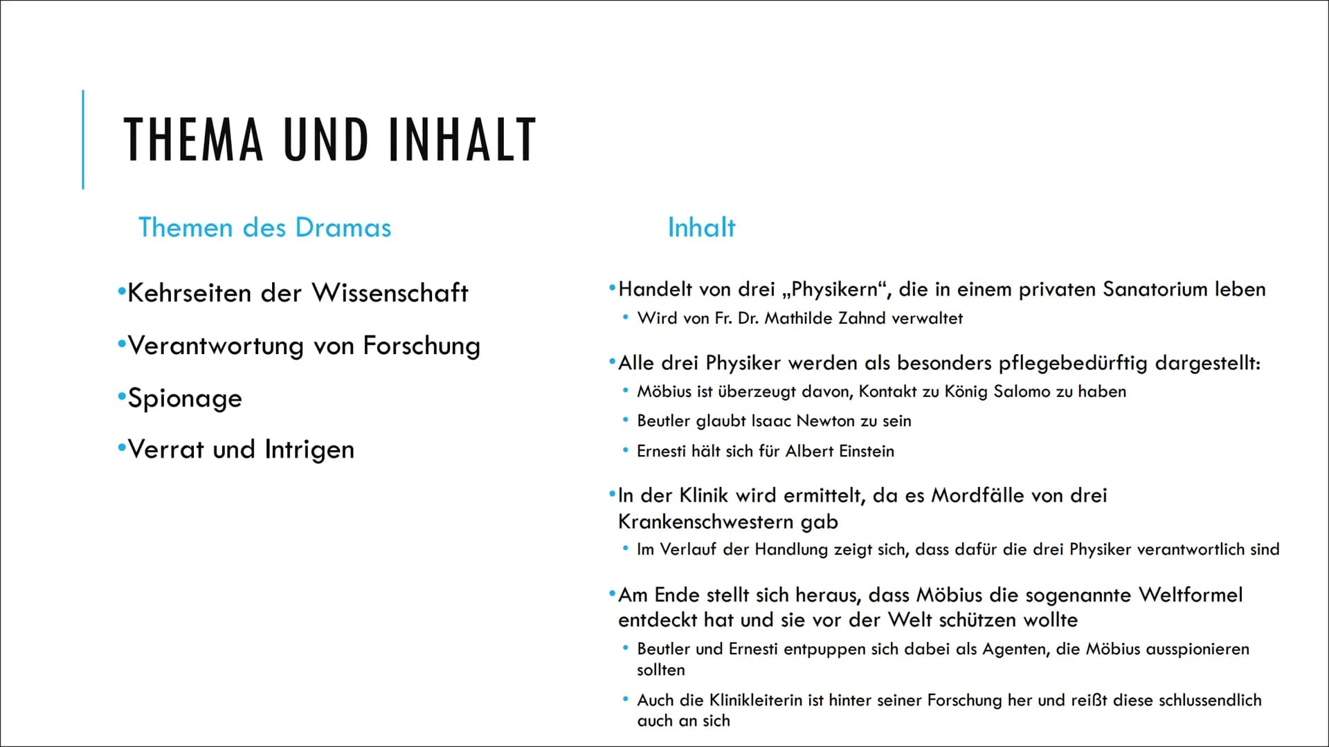 DIE PHYSIKER
Eine Tragikomödie
Dürrenmatt
TAVI
von Friedrich GLIEDERUNG
Kurzbiografie von Friedrich Dürrenmatt
Dürrenmatts Dramentheorie
The