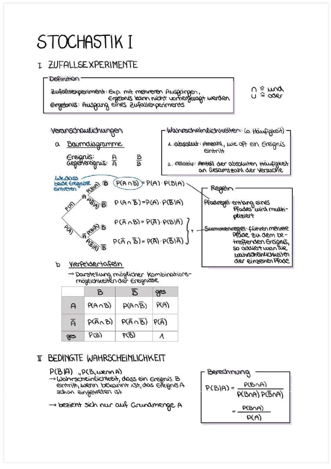 Stochastik Zusammenfassung Mathe Abitur 2023