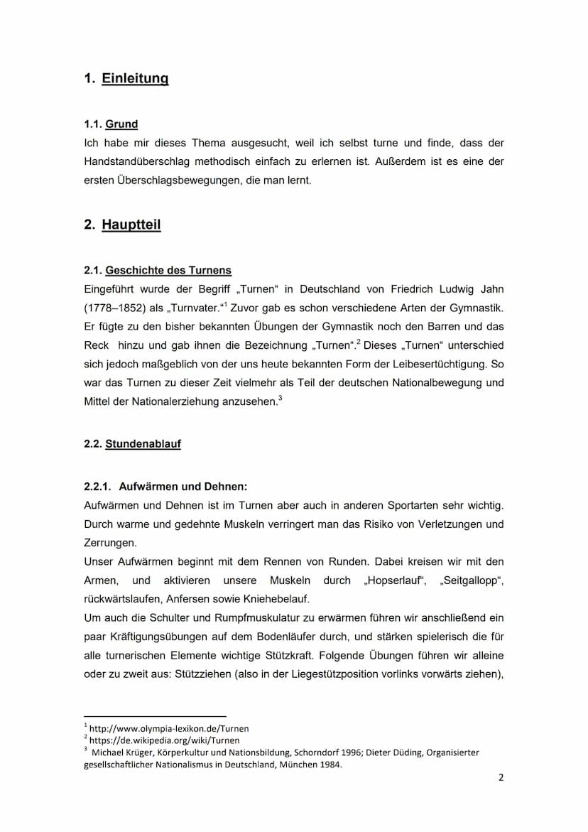 2018/19
Sport
Turnen
Handstützüberschlag vorwärts
9b
02.07.2019 Inhaltsverzeichnis
Einleitung....
Grund..
Hauptteil....
2.1. Geschichte des 