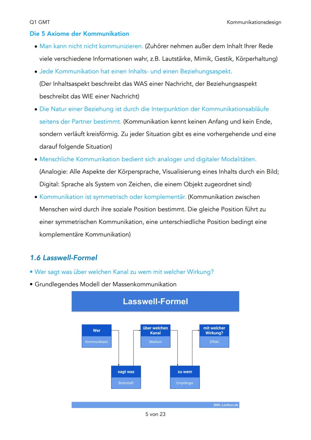 Q1 GMT
Q1 - Kommunikationsdesign
1. Kommunikationsmodelle
Kommunikationsfaktoren
Grundschema der visuellen
Kommunikation
Shannon und Weaver
