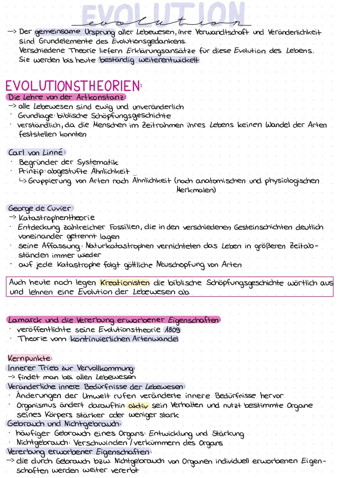 EVOLUTION
-> Der gemeinsame Ursprung aller Lebewesen, ihre Verwandtschaft und Veränderlichkeit.
sind Grundelemente des Evolutionsgedankens.
