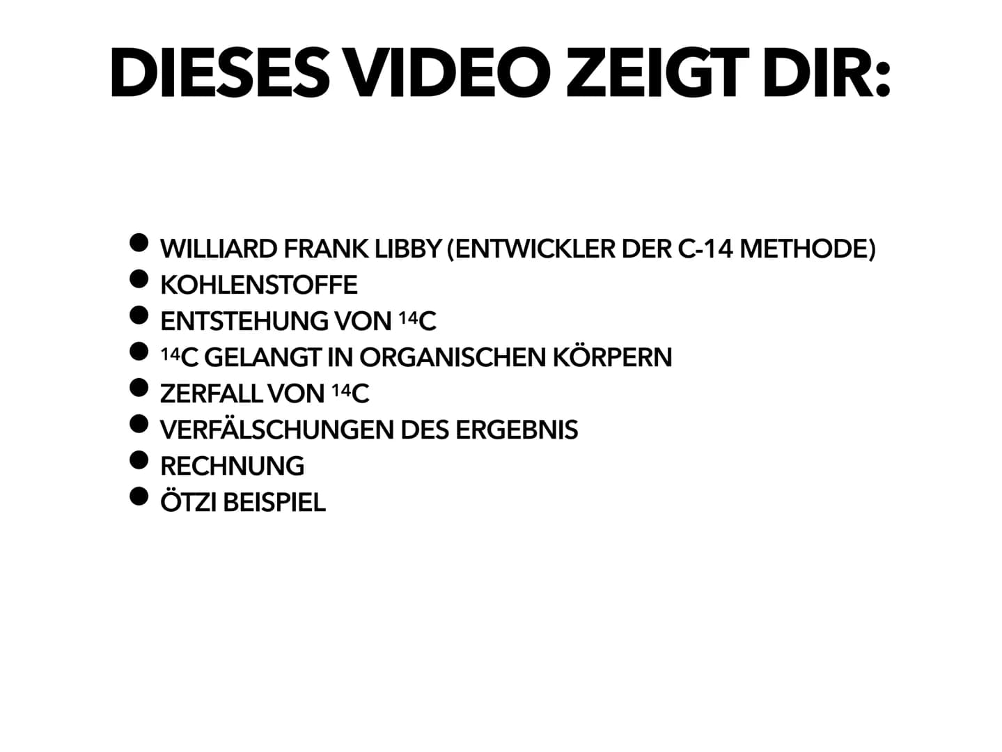 C-14 METHODE
BY ALICIA WIEBRING
LO
I C-14 Methode
Freitag, 14. Mai 2021
Allgemein
Wird auch Radiokarbonmethode genannt
Es ist ein Verfahren 