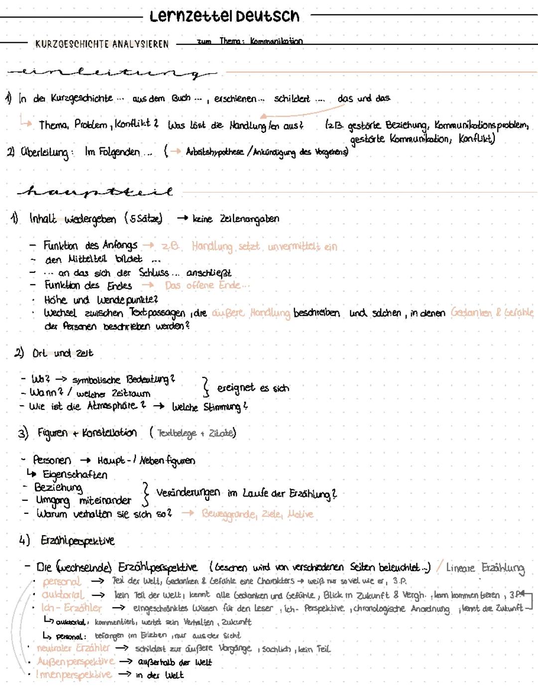Kurzgeschichten analysieren
