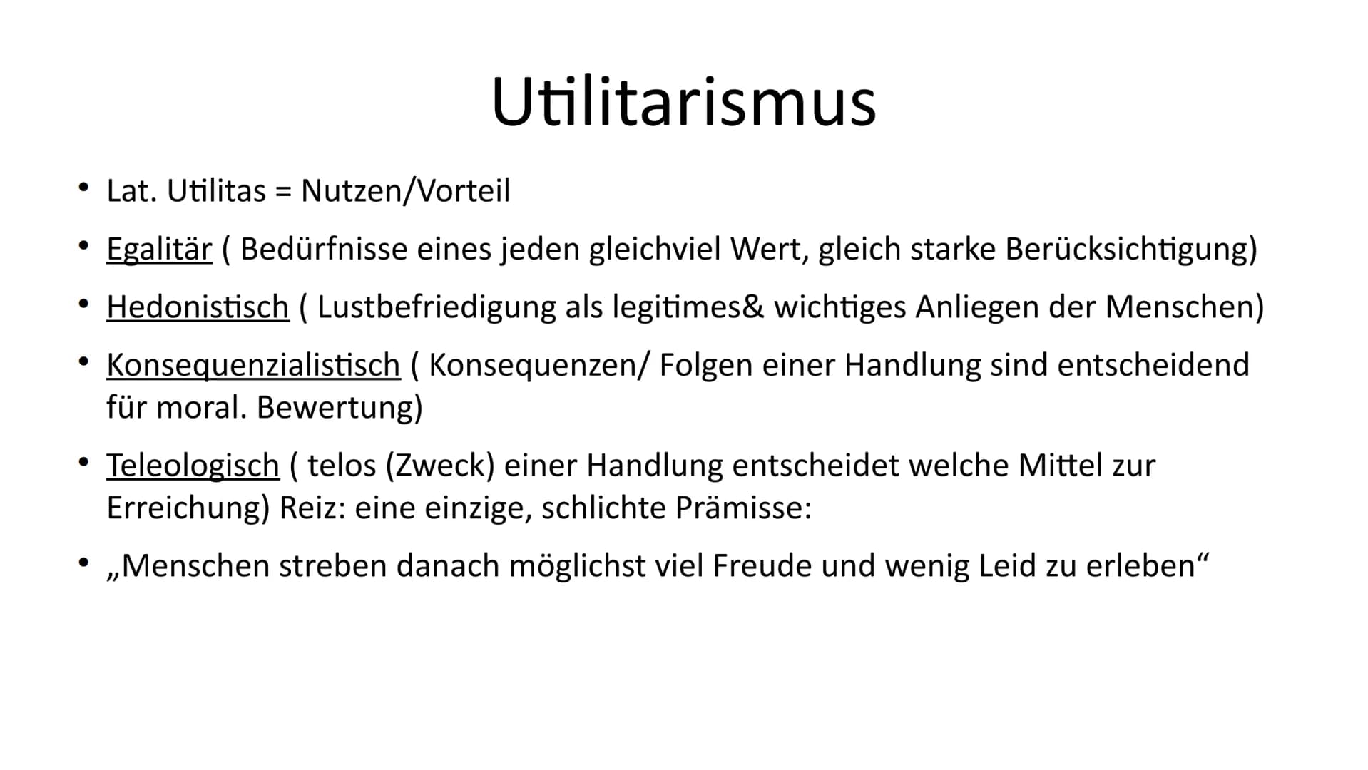 Präsentation
Utilitarismus • Utilitarismus (Definition)
●
Gliederung
• Hedonisches Kalkül
●
Entscheidungsfindungsprozess
,,quantitativer Uti