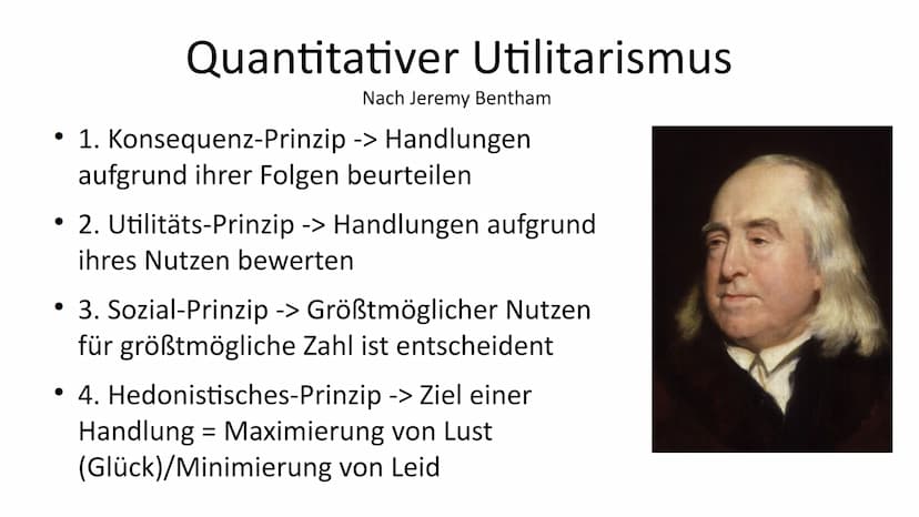 Präsentation
Utilitarismus • Utilitarismus (Definition)
●
Gliederung
• Hedonisches Kalkül
●
Entscheidungsfindungsprozess
,,quantitativer Uti