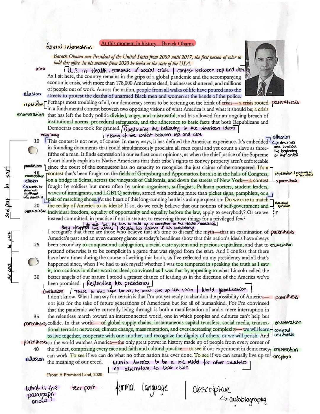 Analysis - At this moment in history - Barack Obama