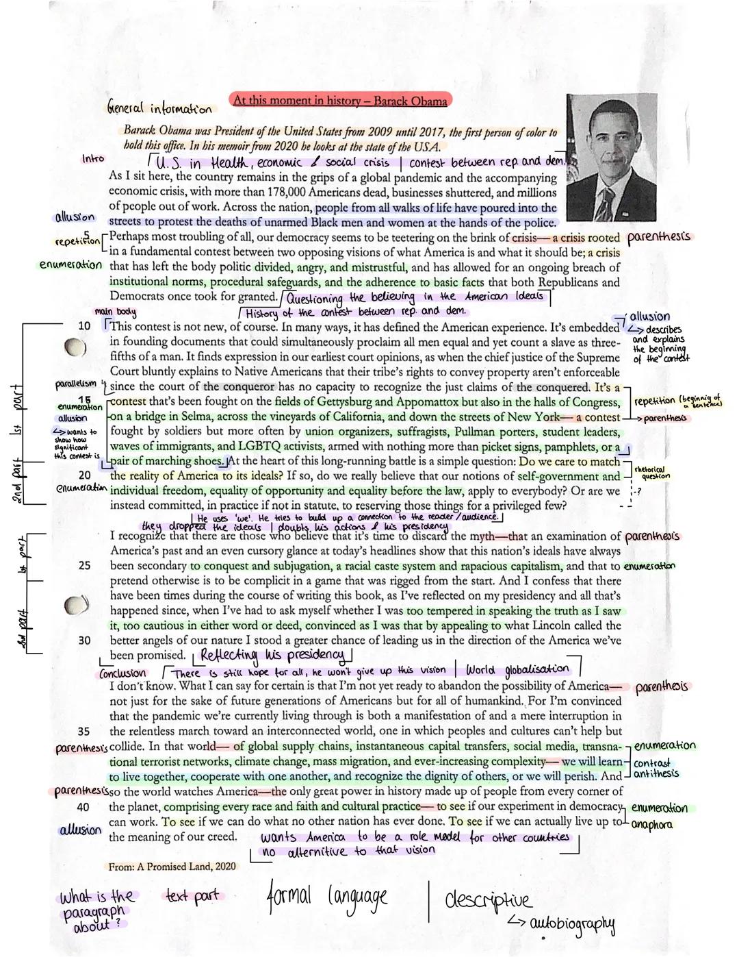 1st part
At this moment in history - Barack Obama
General information
Barack Obama was President of the United States from 2009 until 2017, 