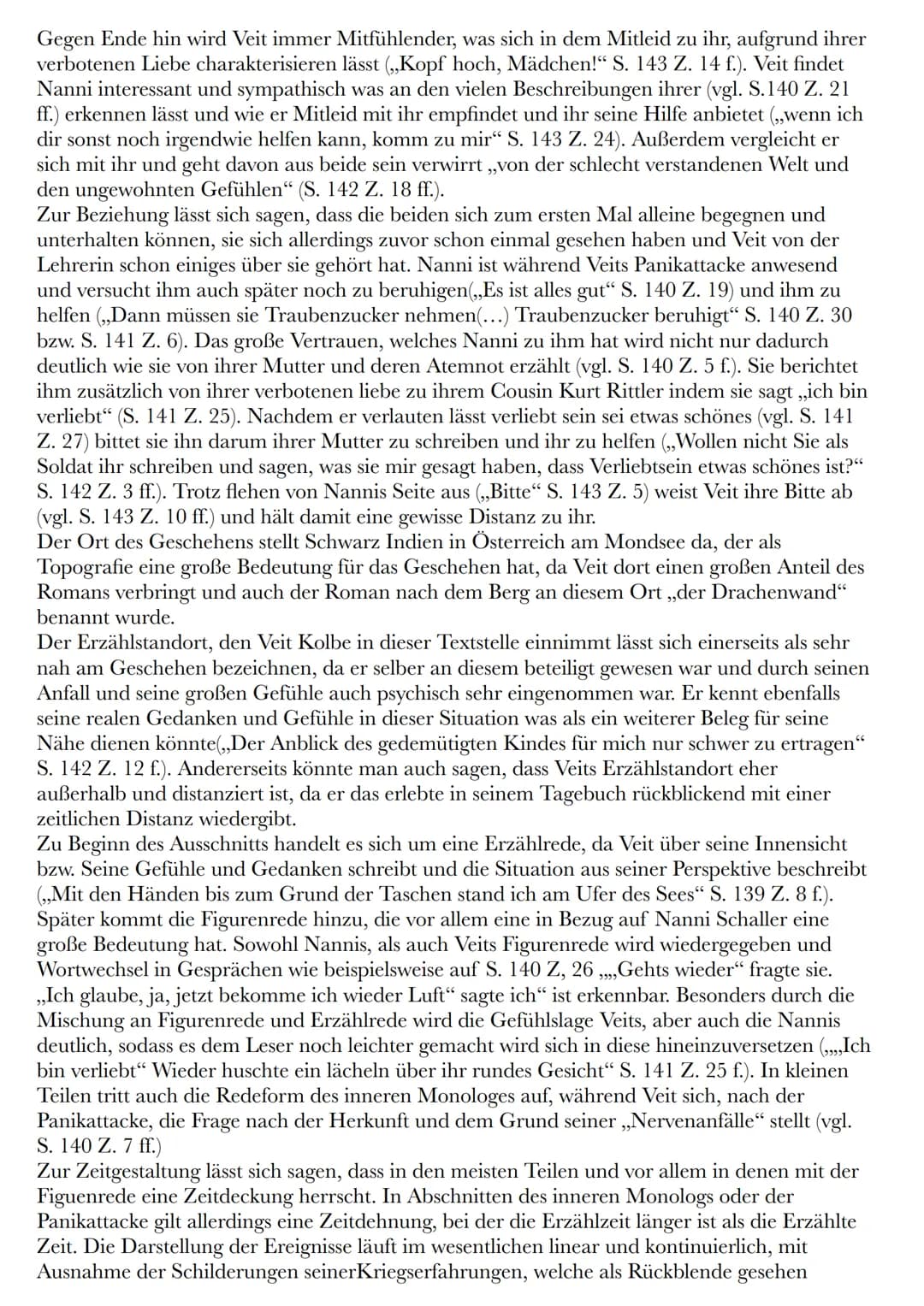 Unter der Drachenwand Analyse Klausur: Kapitel 1 bis 144, Zusammenfassung & Wichtige Textstellen