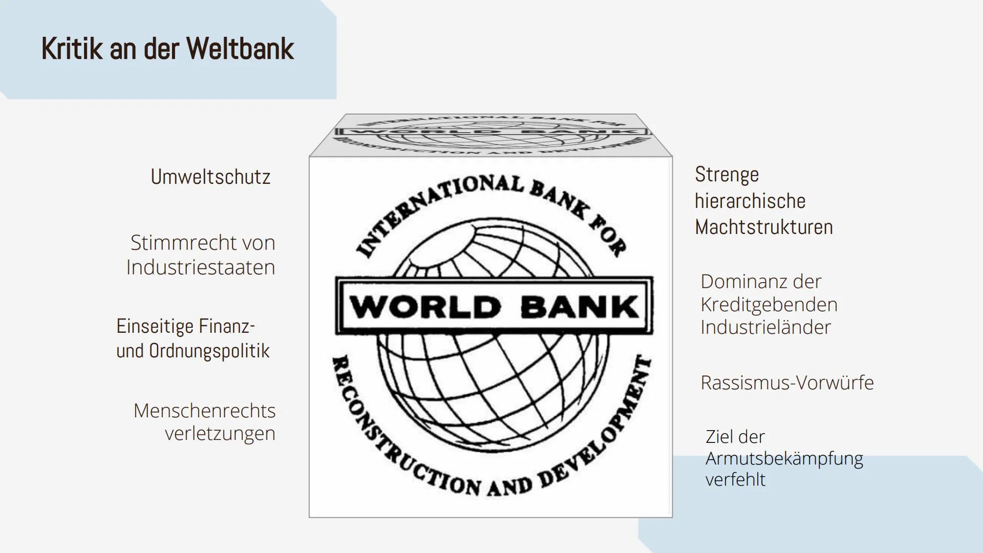 E-
000000
000000
J
Die Weltbank
Daria, Robert, Kais, Lucca,
Smilla, Viktoria AGENDA
Aufbau und Organisation
Ist die Weltbank wirklich
demokr