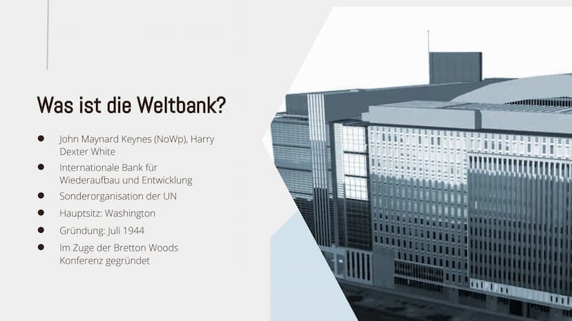 E-
000000
000000
J
Die Weltbank
Daria, Robert, Kais, Lucca,
Smilla, Viktoria AGENDA
Aufbau und Organisation
Ist die Weltbank wirklich
demokr