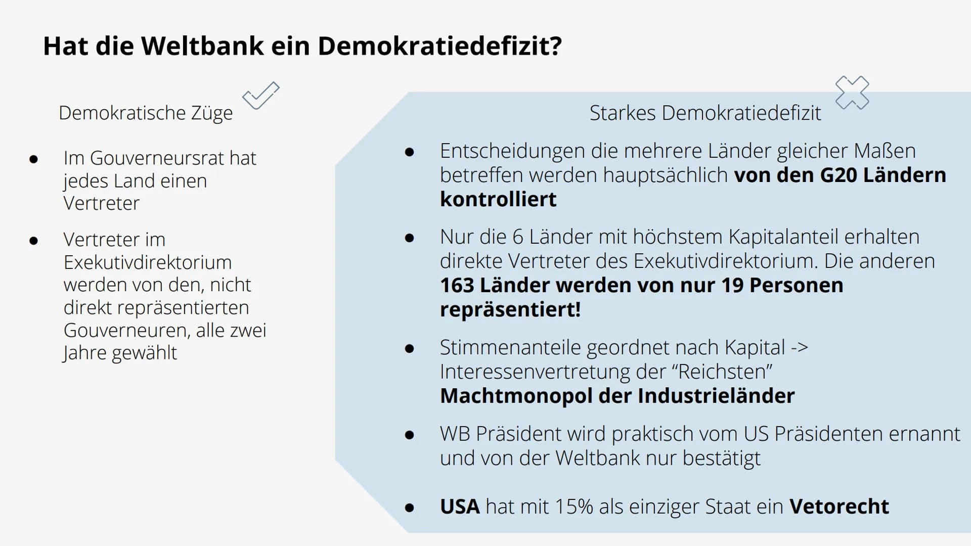 E-
000000
000000
J
Die Weltbank
Daria, Robert, Kais, Lucca,
Smilla, Viktoria AGENDA
Aufbau und Organisation
Ist die Weltbank wirklich
demokr