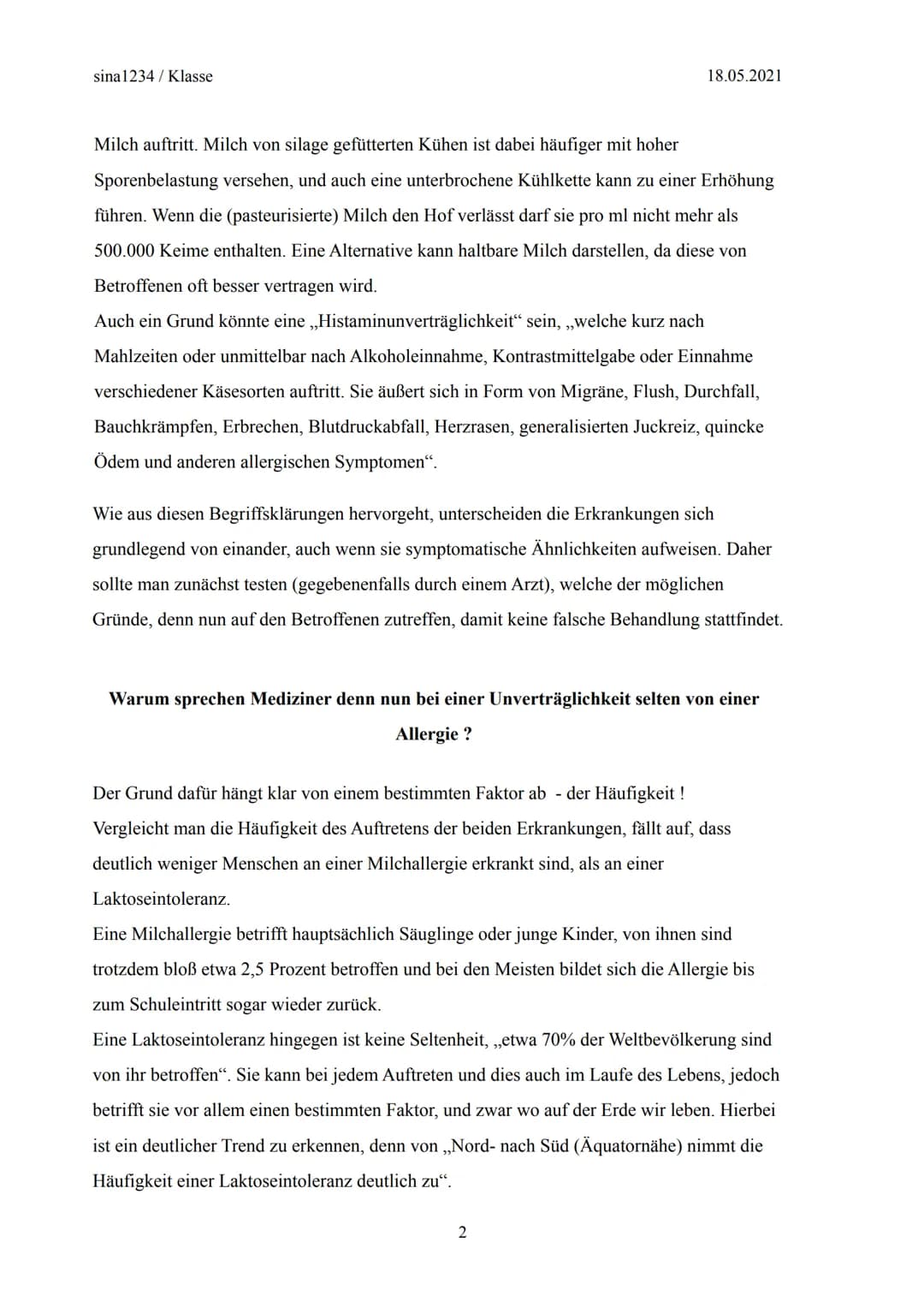 Klasse
Lactose
ОН
CH2OH
ОН
ОН
Klausurersatzleistung im
Fach Biologie
CH2OH
ОН
,,Laktoseintoleranz oder
doch etwas anderes?"
@sina1234
ОН
ОН
