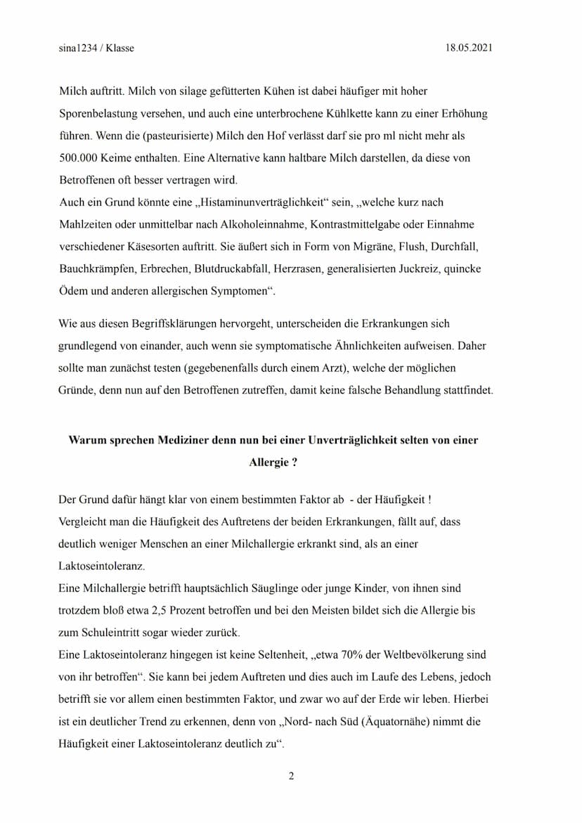 Klasse
Lactose
ОН
CH2OH
ОН
ОН
Klausurersatzleistung im
Fach Biologie
CH2OH
ОН
,,Laktoseintoleranz oder
doch etwas anderes?"
@sina1234
ОН
ОН
