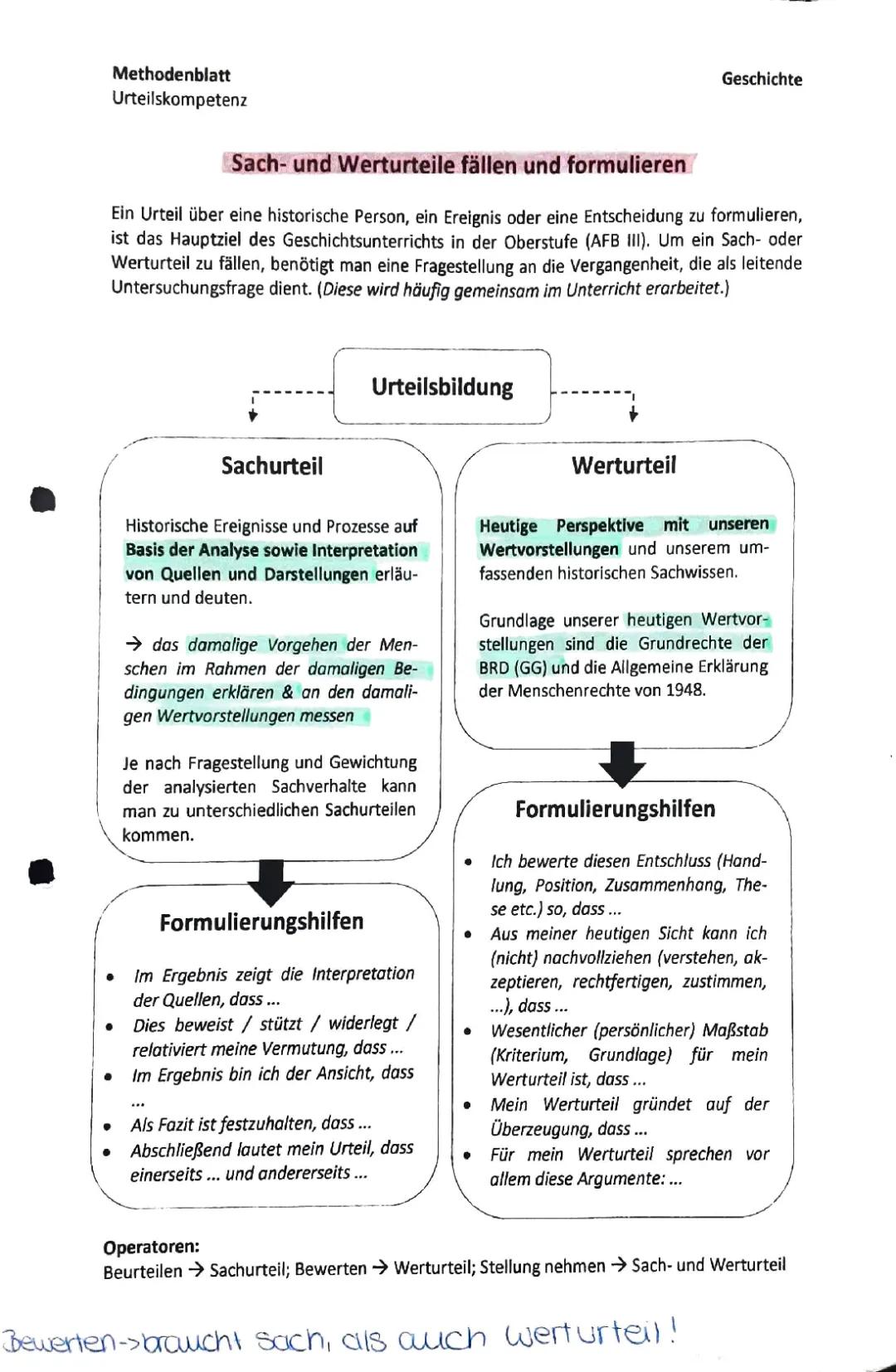 Schreibstrategien: Sachurteil und Werturteil verständlich erklärt