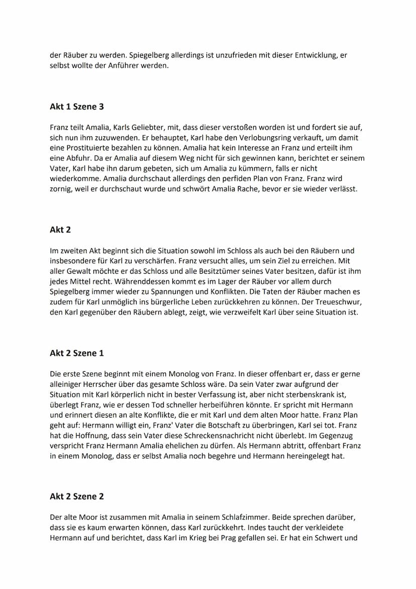 Szenenprotokoll:
https://lyrik.antikoerperchen.de/die-raeuber-zusammenfassung-akte-szenen-
schiller,text,752.html
Akt 1
DIE RÄUBER
Im ersten