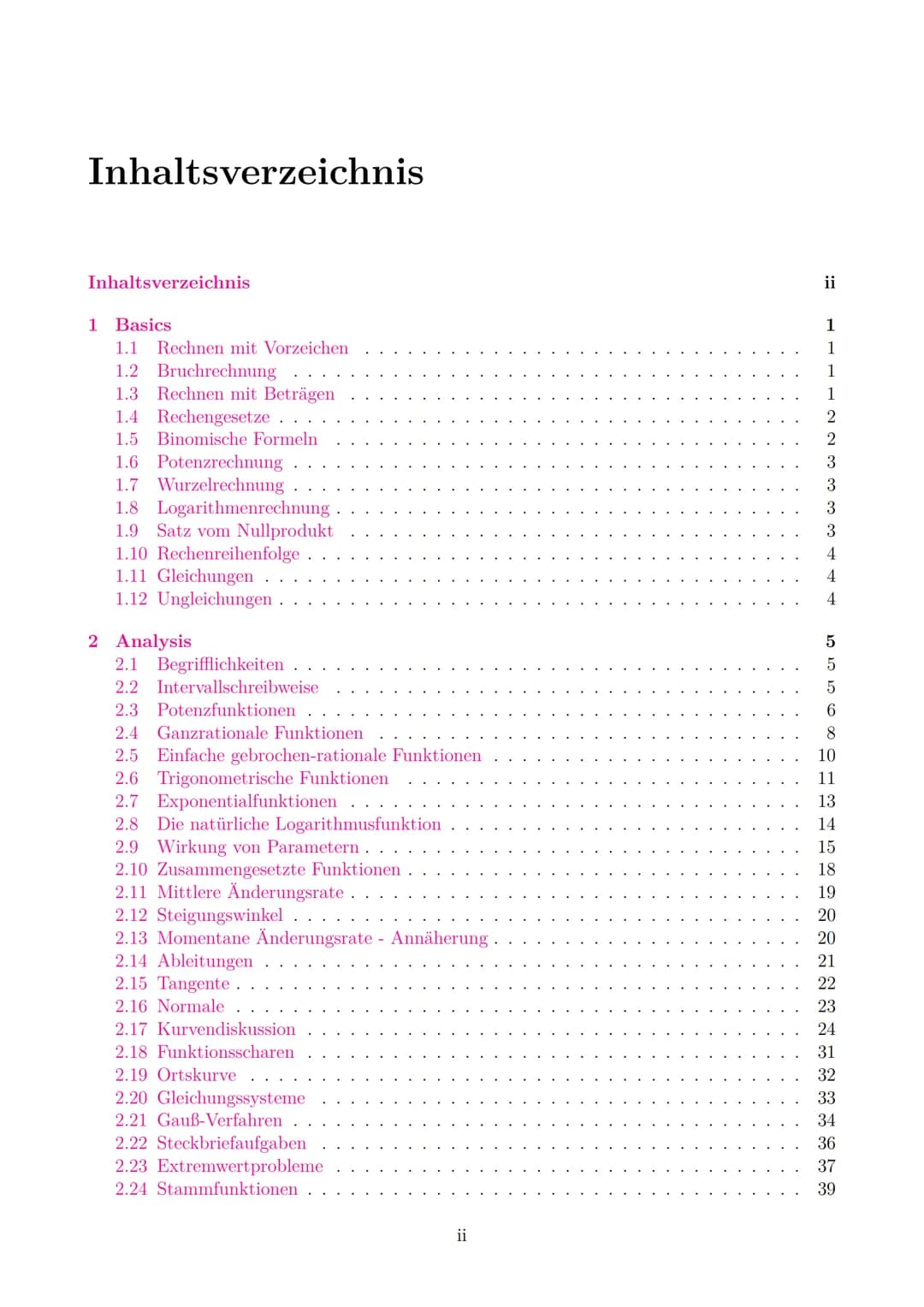 Zusammenfassung Mathematik LK
ABITUR 2022
Malte Graf
Diese Zusammenfassung wurde für das Abitur 2022 in Baden-Württemberg
nach dem Bildungsp