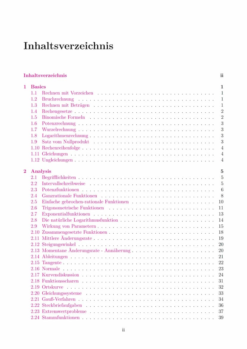 Zusammenfassung Mathematik LK
ABITUR 2022
Malte Graf
Diese Zusammenfassung wurde für das Abitur 2022 in Baden-Württemberg
nach dem Bildungsp