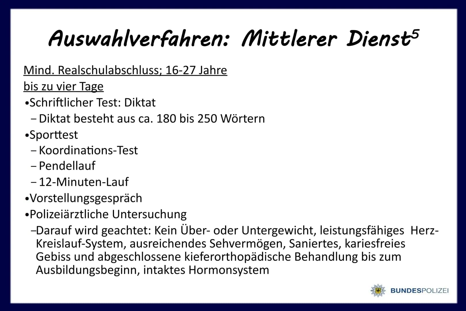 Polizist/-in
bei der
BUNDESPOLIZEI
@1gb 7634 Gliederung
Vorstellung des Berufsfelds
Persönliche Anforderungen
Ausbildungsgang
Persönliche Be